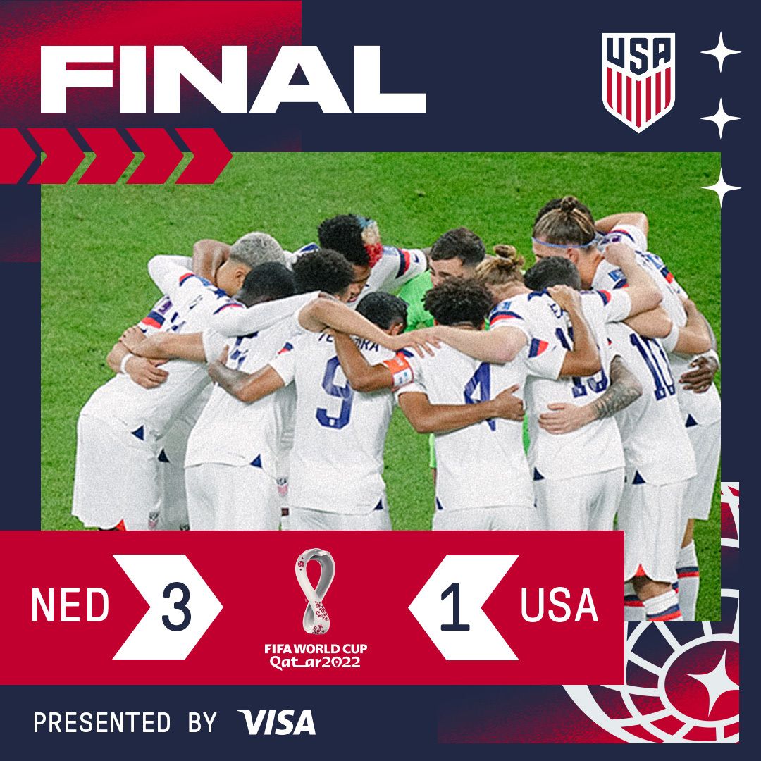 U.S. Men’s National Team Bows Out Of 2022 FIFA World Cup After 3-1 Defeat To No. 8-Ranked Netherlands In Round Of 16