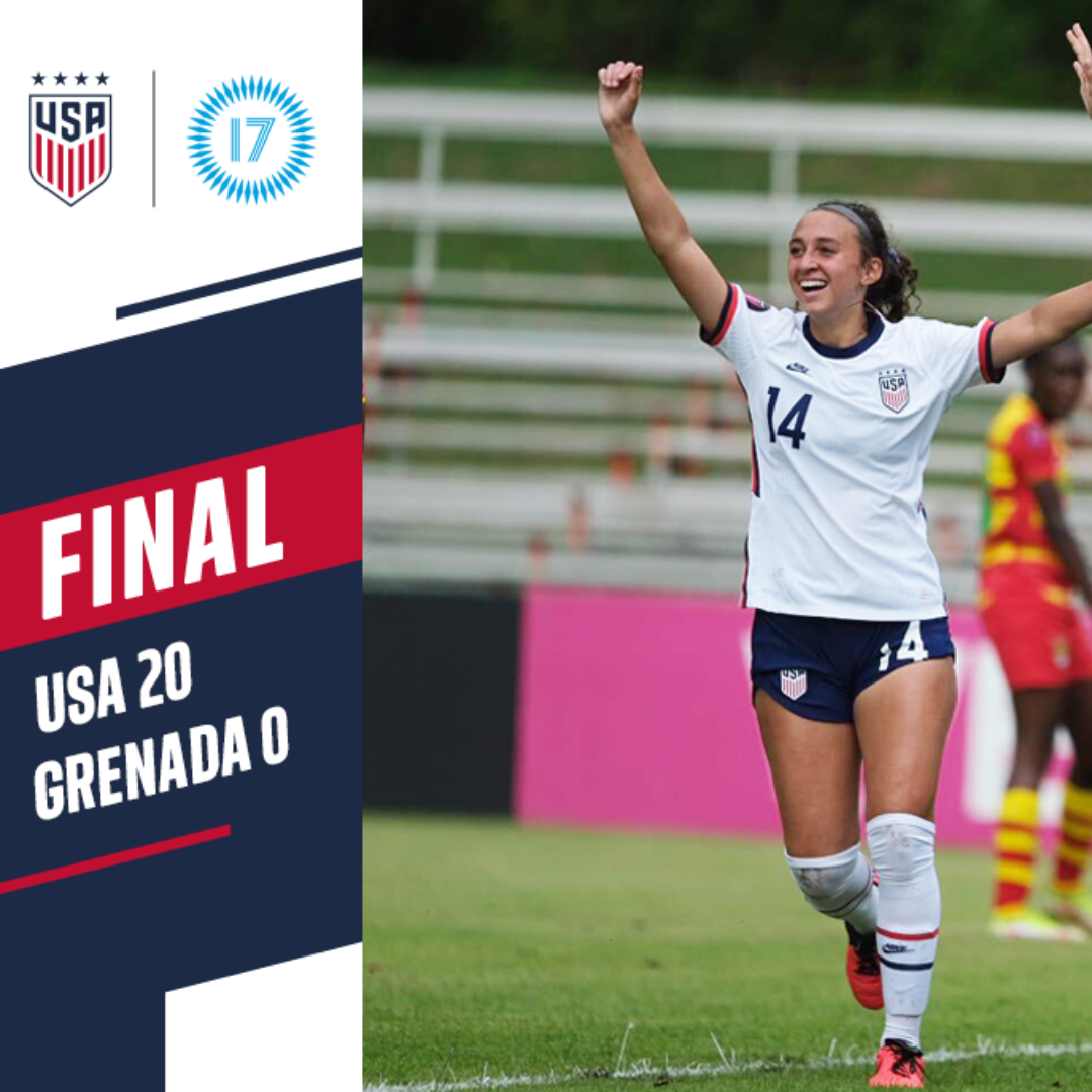 U.S. U-17 Women’s Youth National Team Opens Concacaf World Cup Qualifying Campaign With Record 20-0 Win Against Grenada