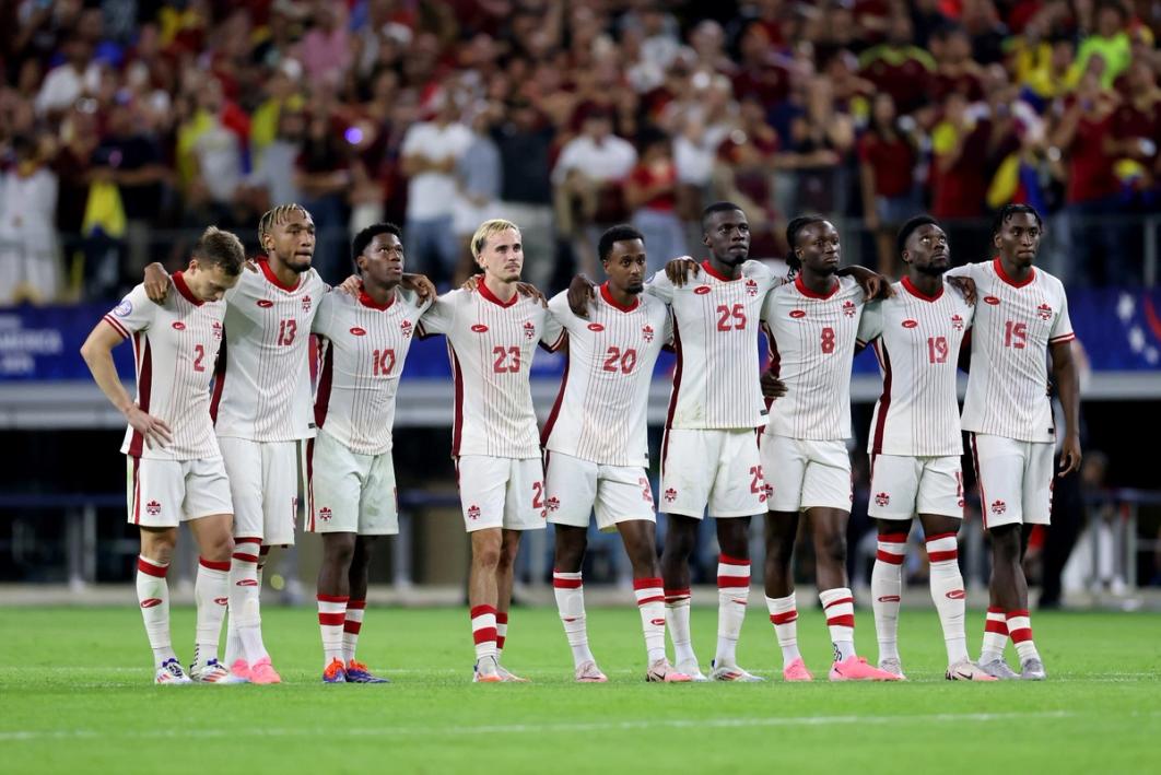 The Canada MNT on the field during a match