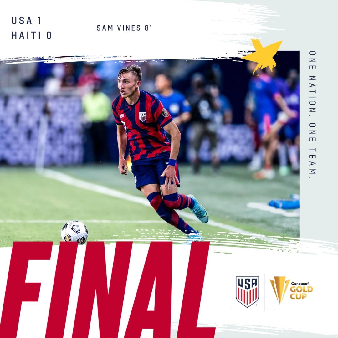 2021 Concacaf Gold Cup USMNT 1 Haiti 0 Match Report Stats and group Standings