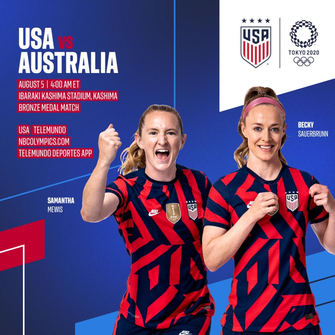 2020 Tokyo Olympics uswnt vs Australia Bronze Preview Schedule TV Channels Start Time