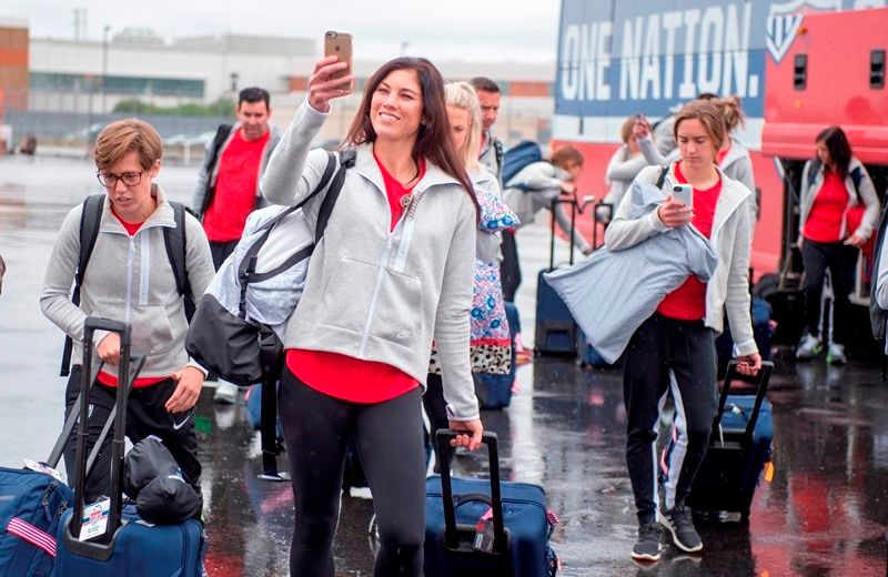 Meghan Klingenberg, Hope Solo, Morgan Brian