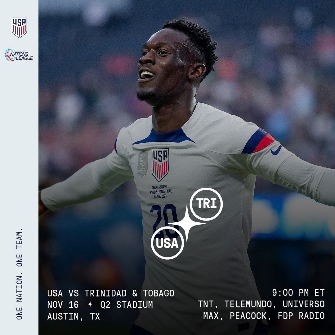 USMNT Begins Quest for Third Straight Concacaf Nations League Title with Quarterfinal Matchup against Trinidad & Tobago
