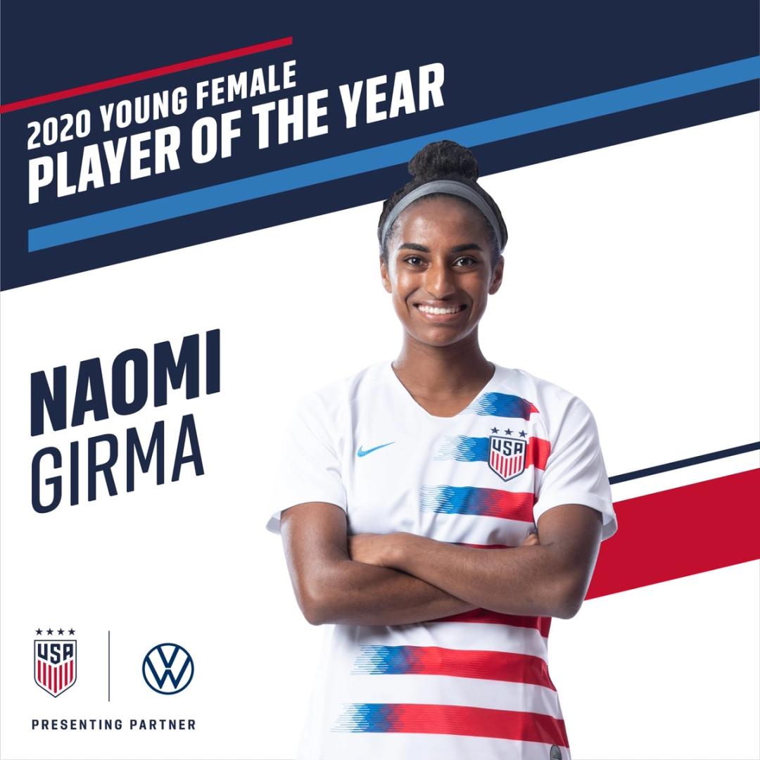 Girma Wins 2020 US Soccer Young Female Player of the Year