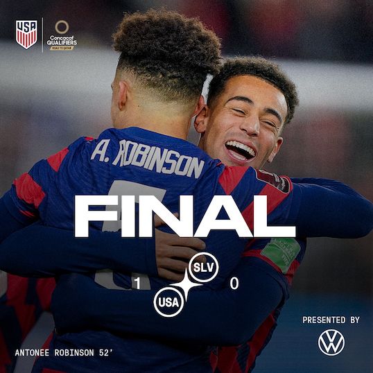 Second Half Goal From Antonee Robinson Propels U.S. Men’s National Team To 1-0 Shutout Against El Salvador In Crucial Concacaf World Cup Qualifier