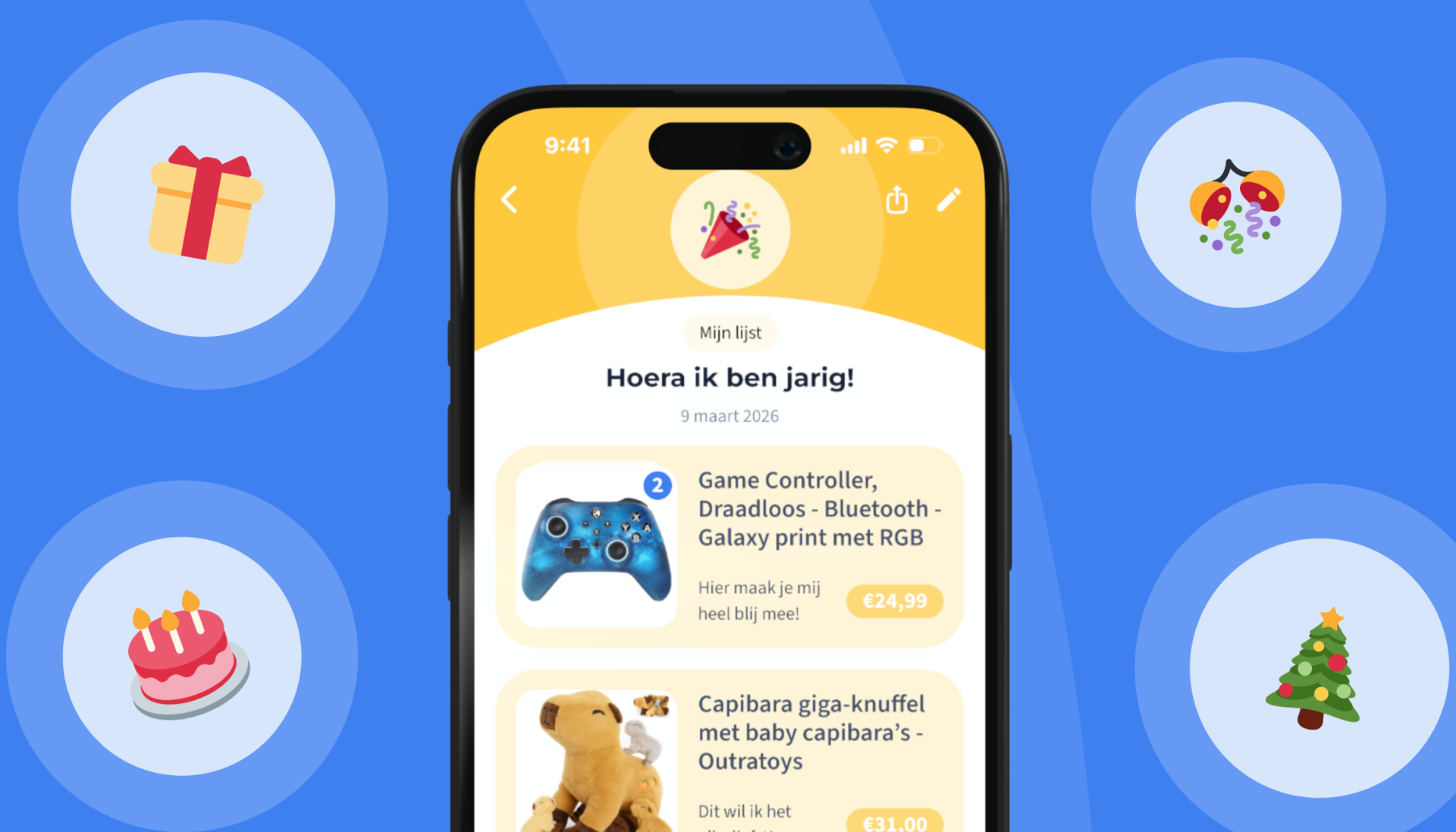 Kadolijst app