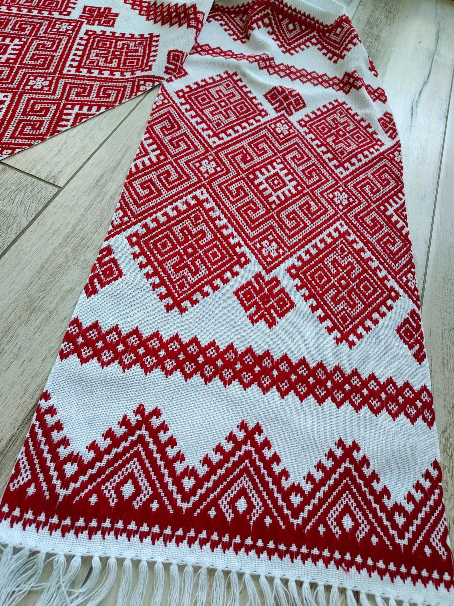 Рушник «Безконечник» на домотканому полотні — фото 1