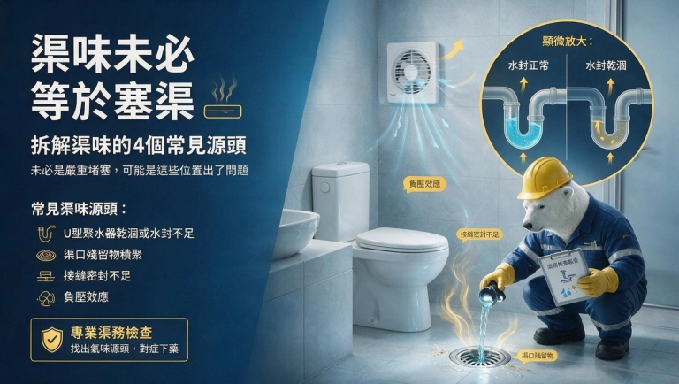 香港住宅浴室地台去水口及隔氣位置檢查