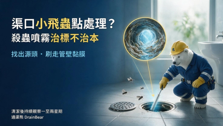 浴室去水口附近的細小飛蟲示意圖片