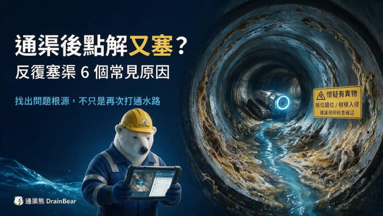 通渠後排水口仍然去水慢的檢查示意圖片