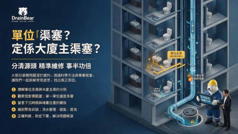 香港大廈住戶與通渠師傅確認主渠及單位支渠檢查範圍