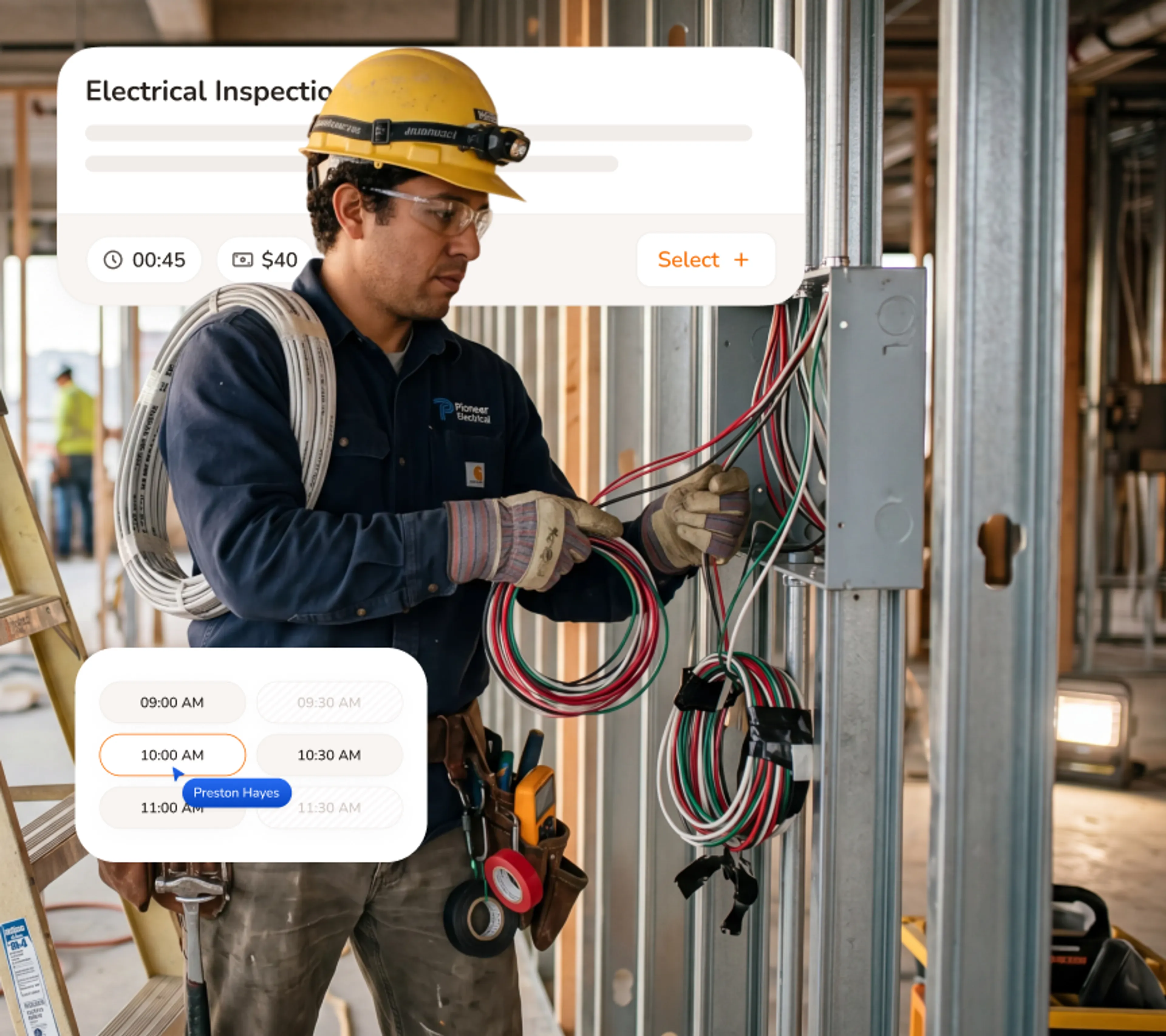 Your booking page works while you're 40 feet up