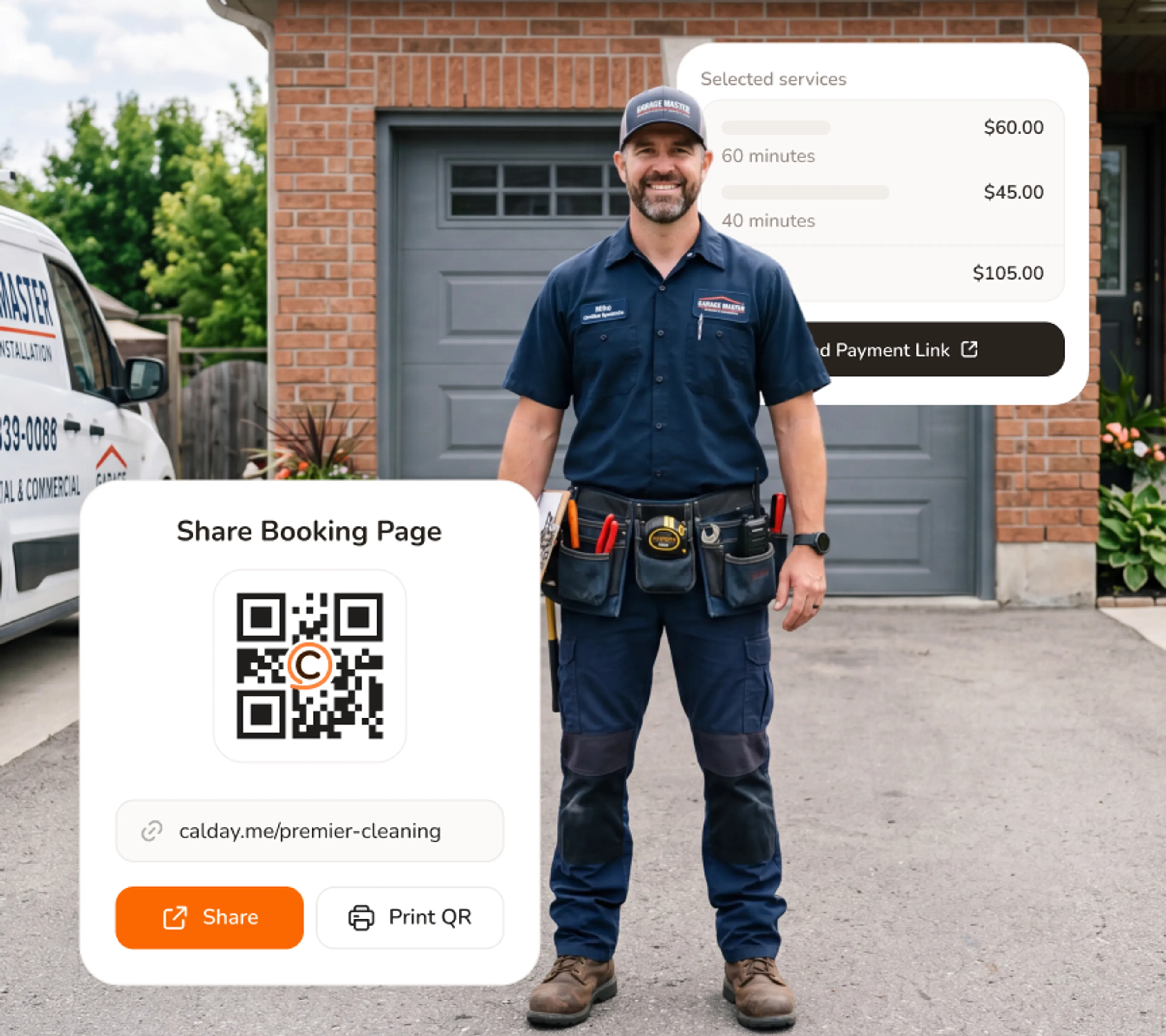 Your booking page works while you're finishing a job