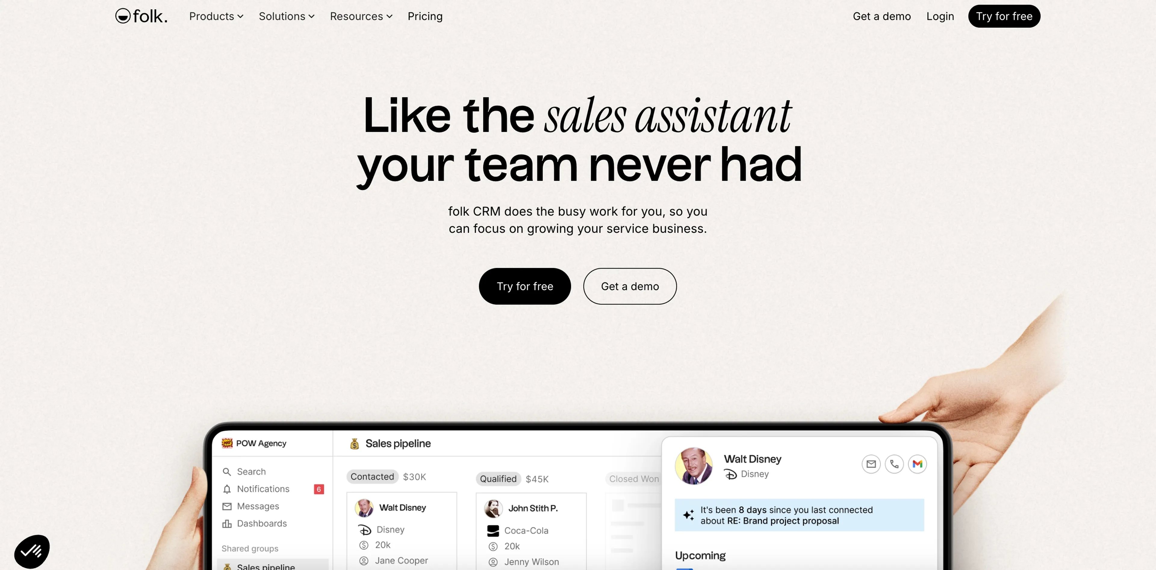 folk CRM website