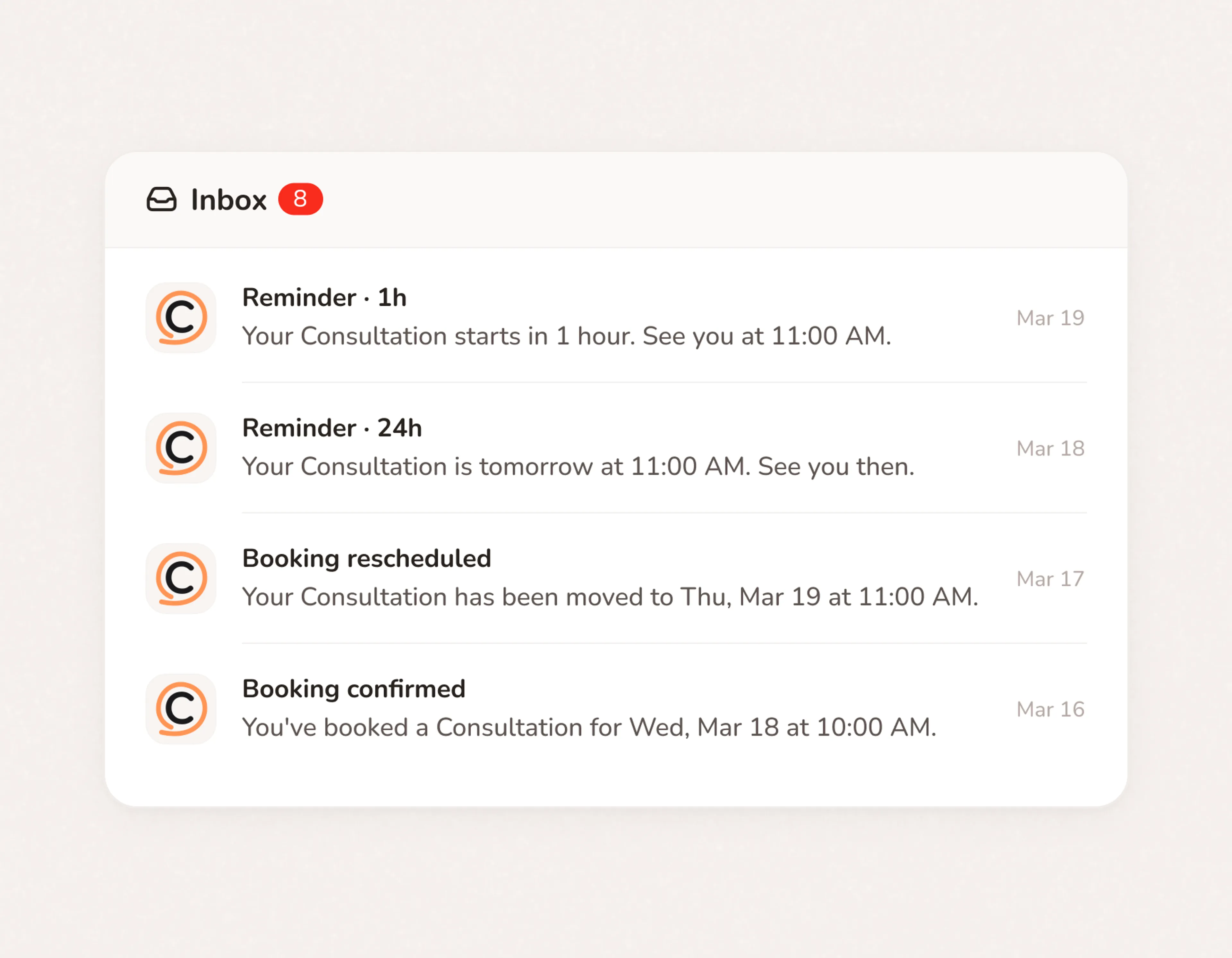 Email appointment reminders that go out without you