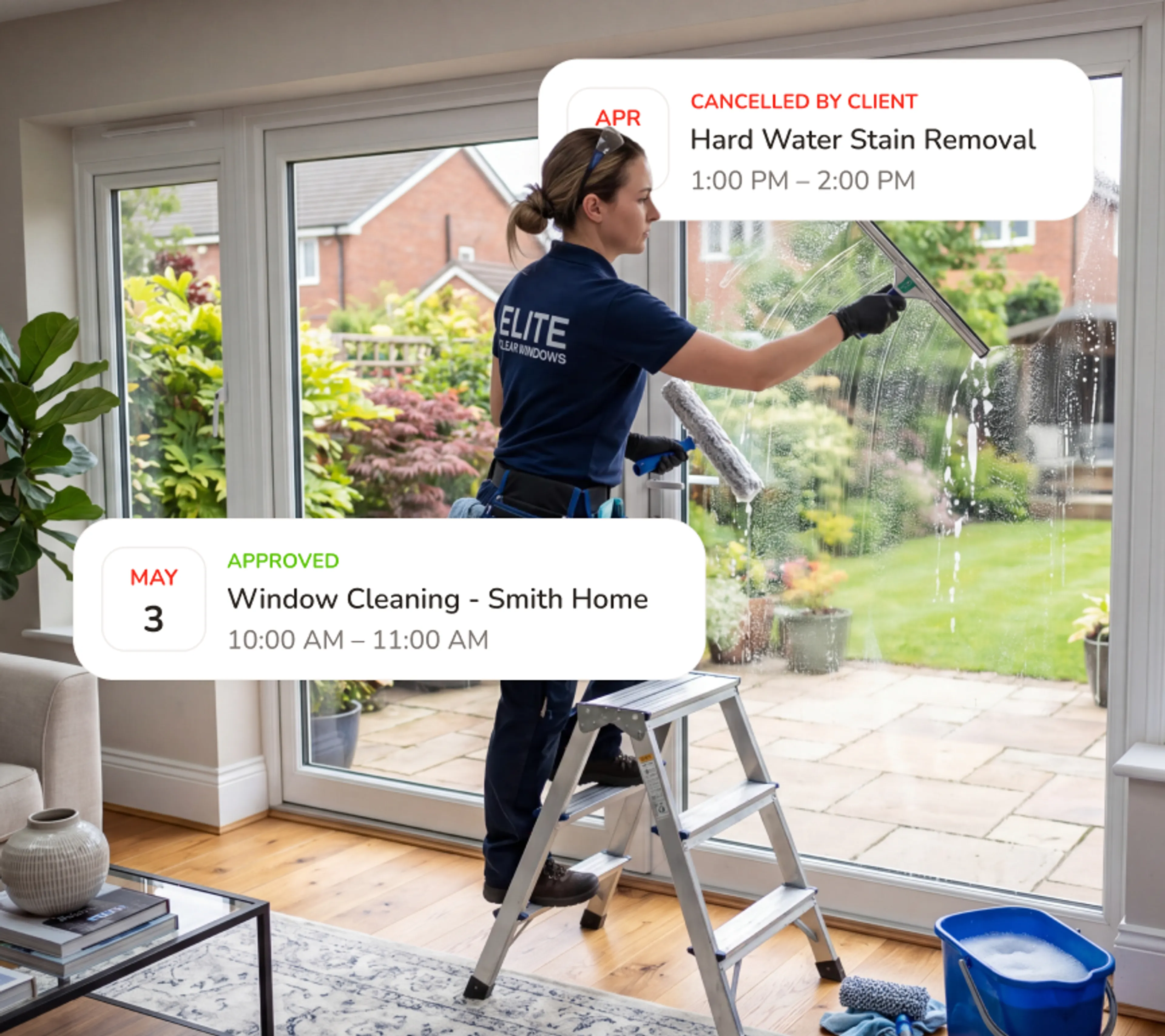 Window cleaning management software that runs the route