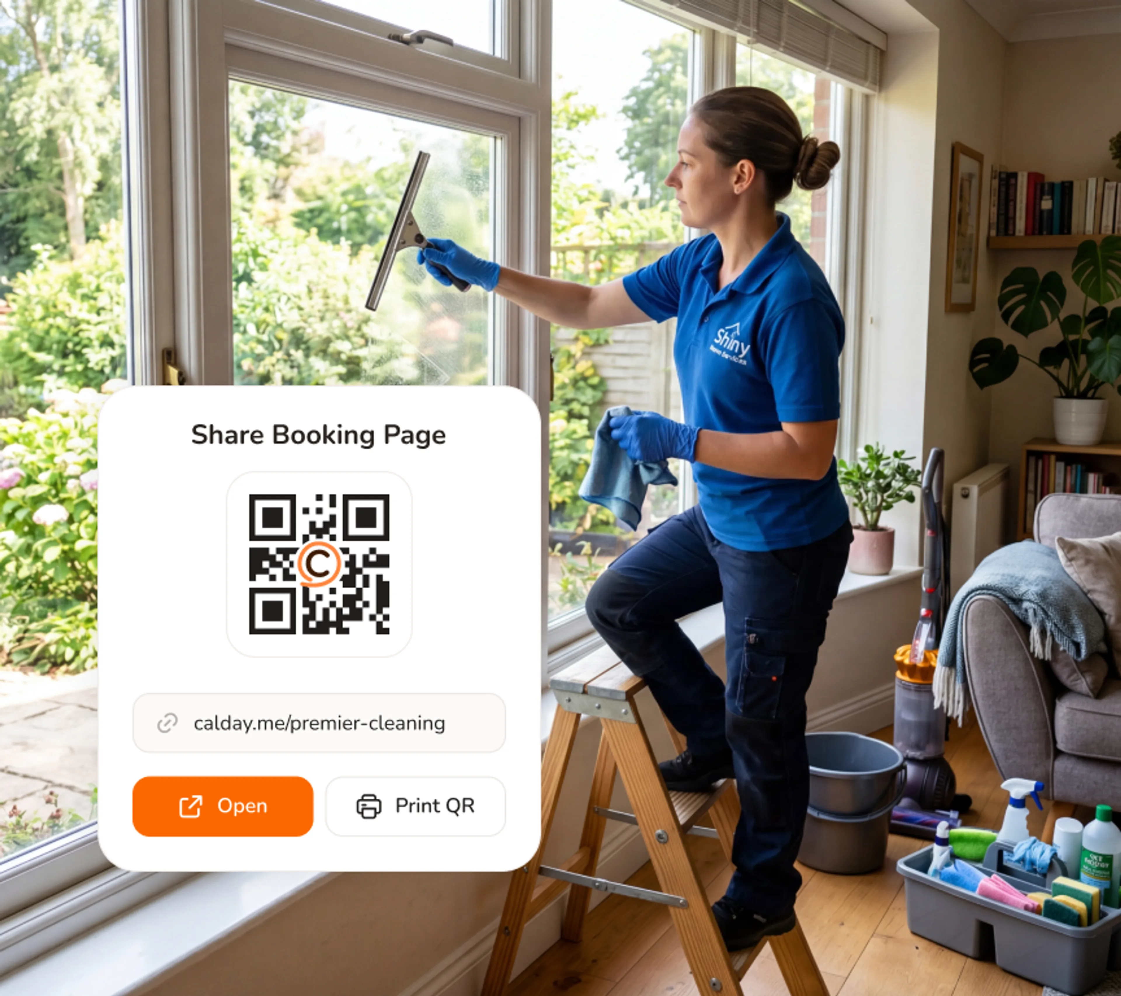 Your booking page fills the route while you're cleaning