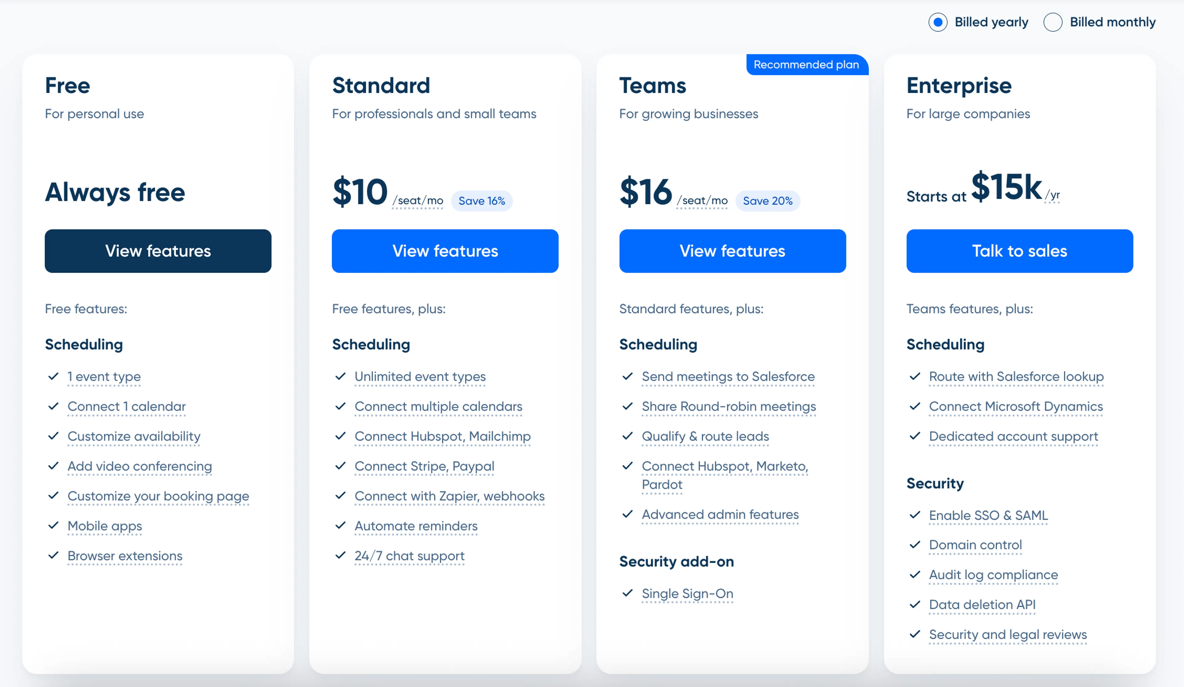 Calendly Pricing