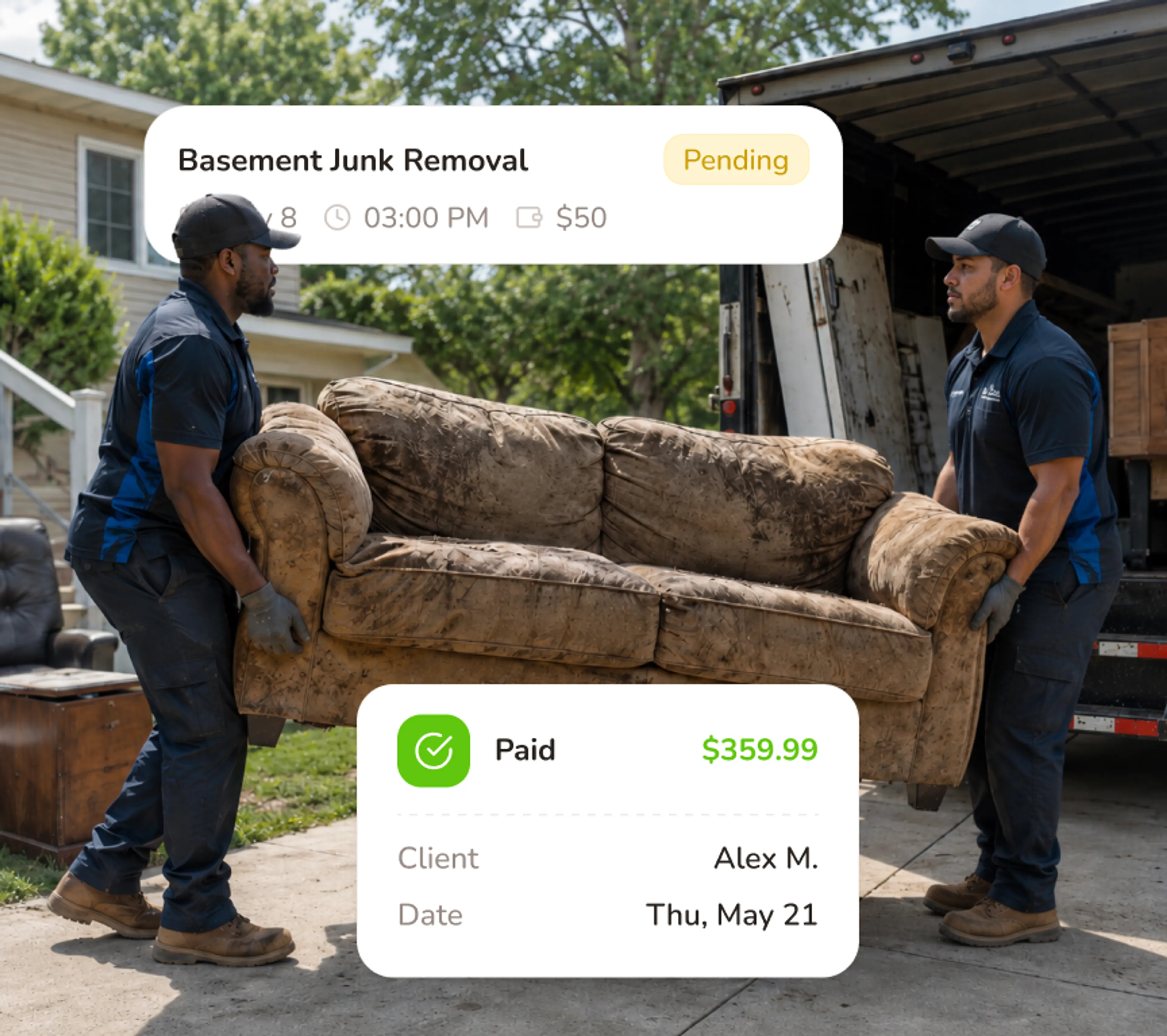 Collect a deposit before the truck leaves