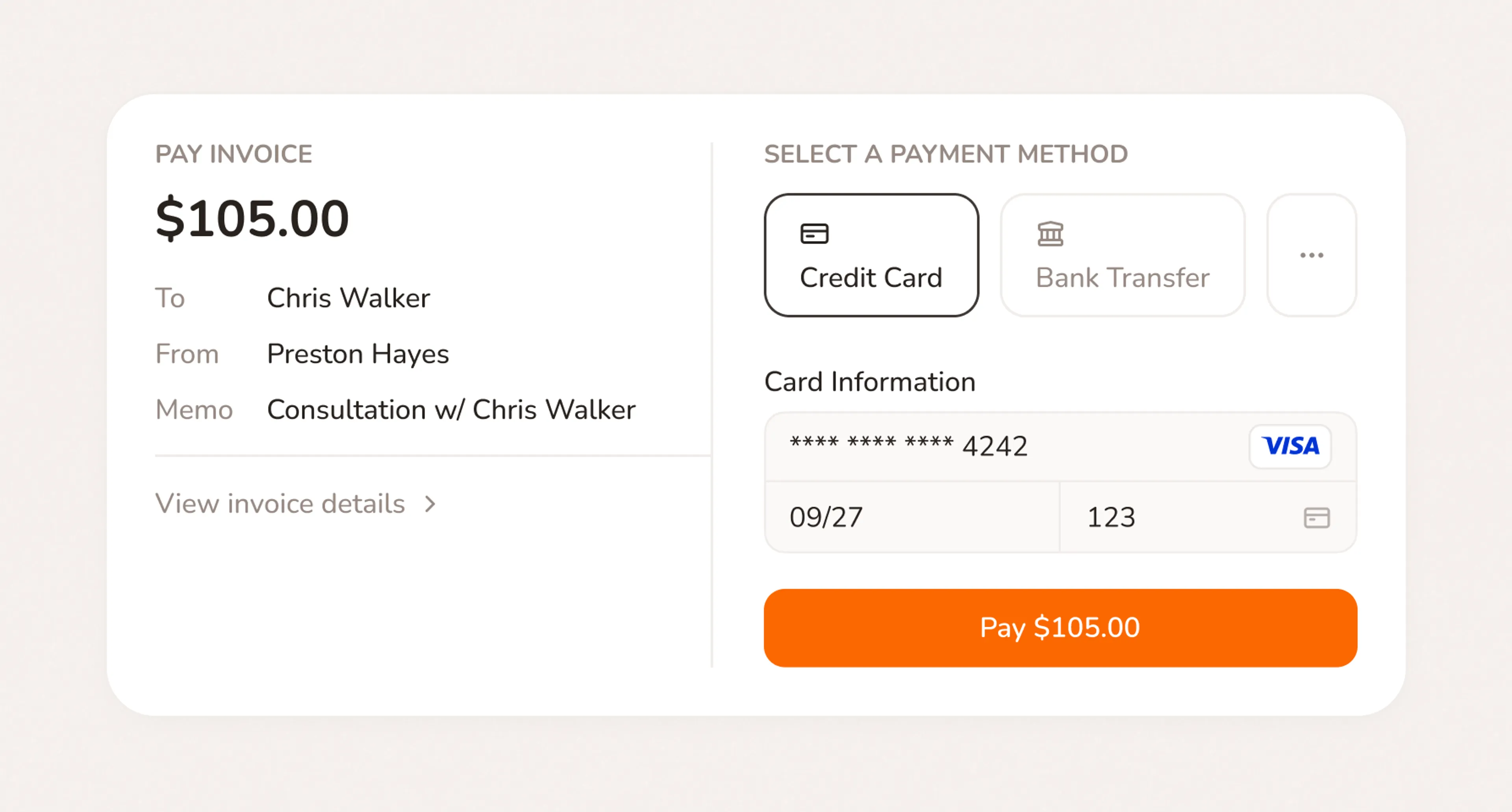Payment link in one click
