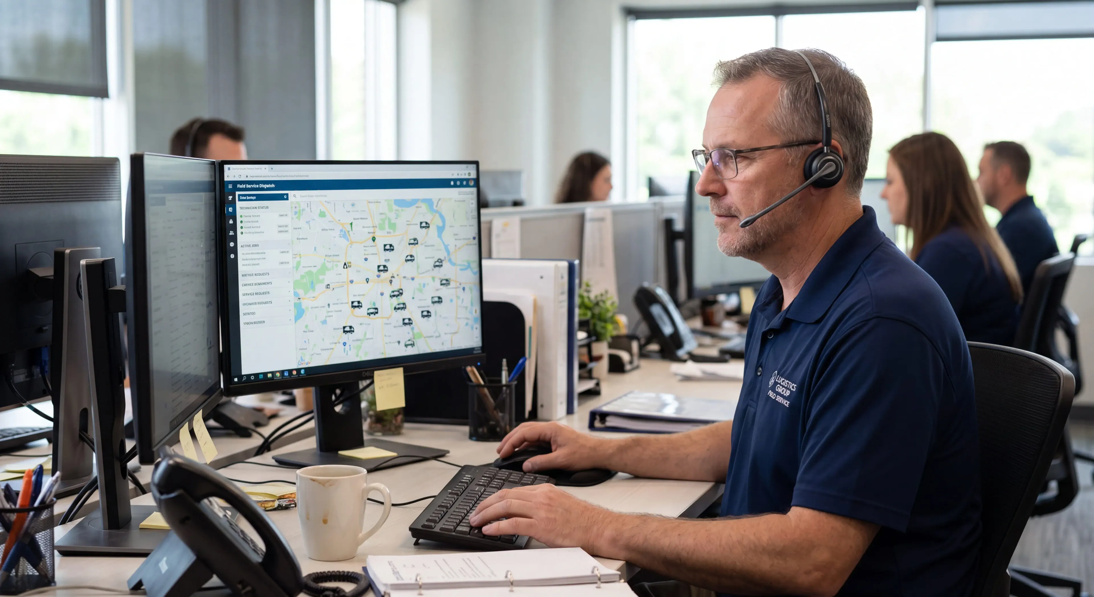 Manager using dispatch software 