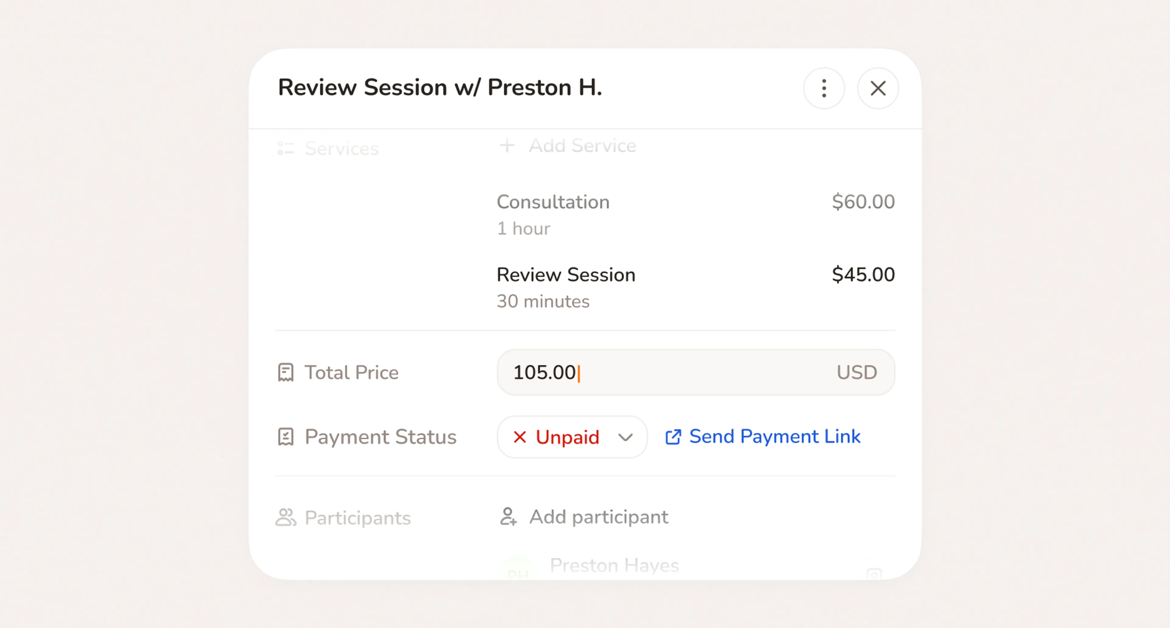 Price set per event