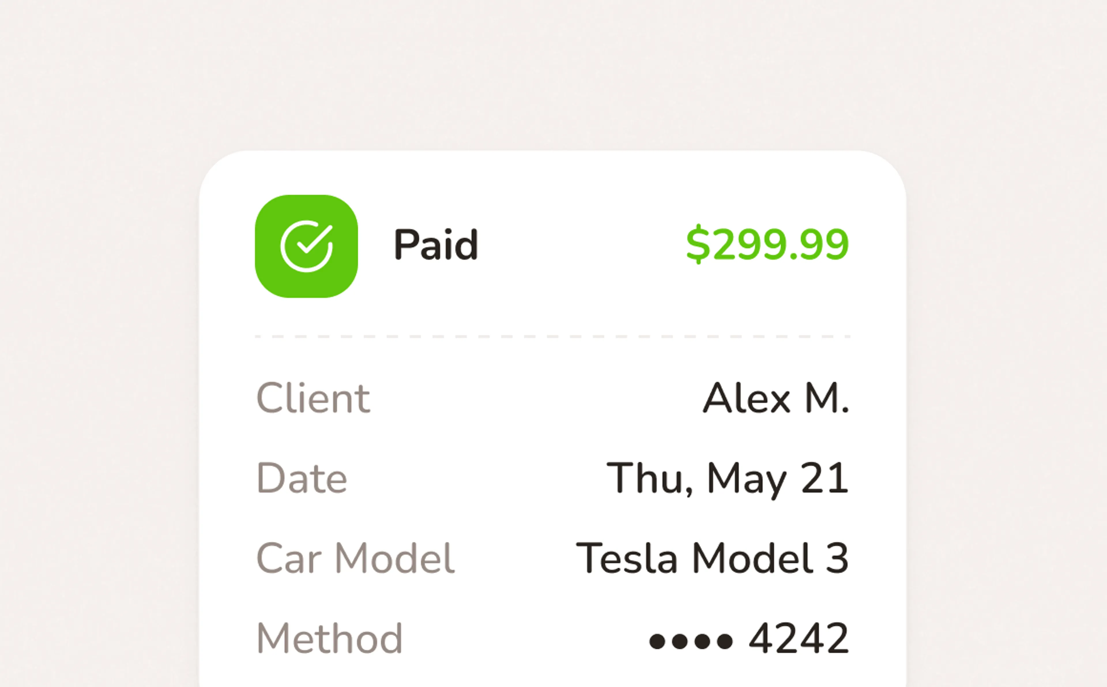 Deposit collected