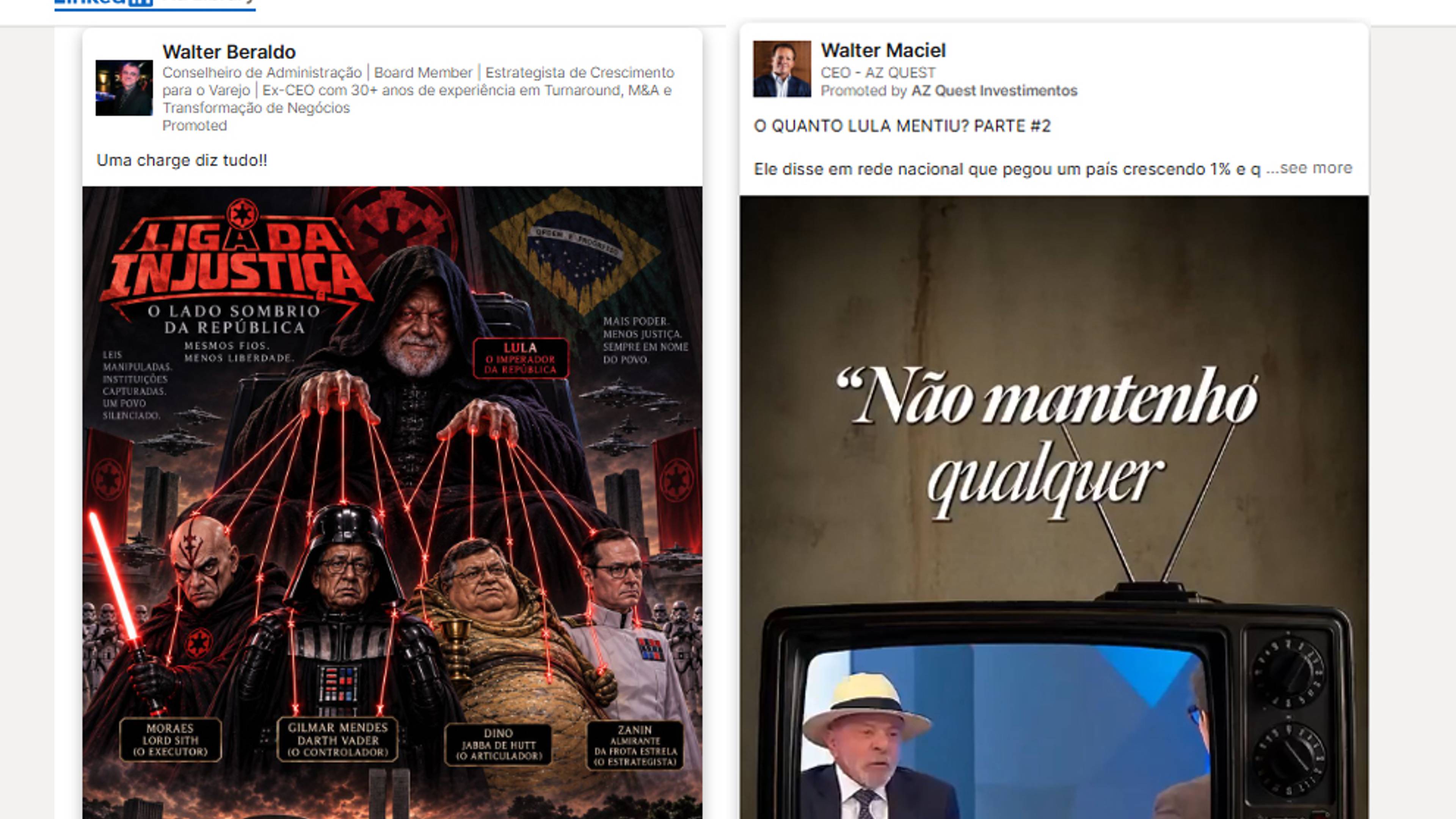 Anúncios pagos no LinkedIn colocam executivos e empresas no centro de debate sobre publicidade política nas eleições de 2026