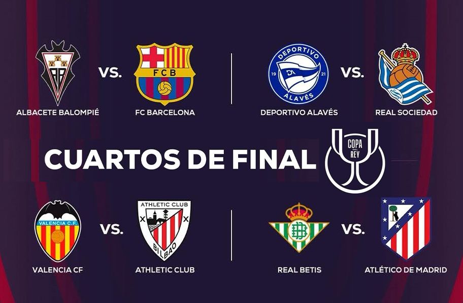 Definidos los cruces y fechas de cuartos de final de la Copa del Rey