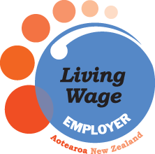 a logo for living wage employer aotearoa new zealand