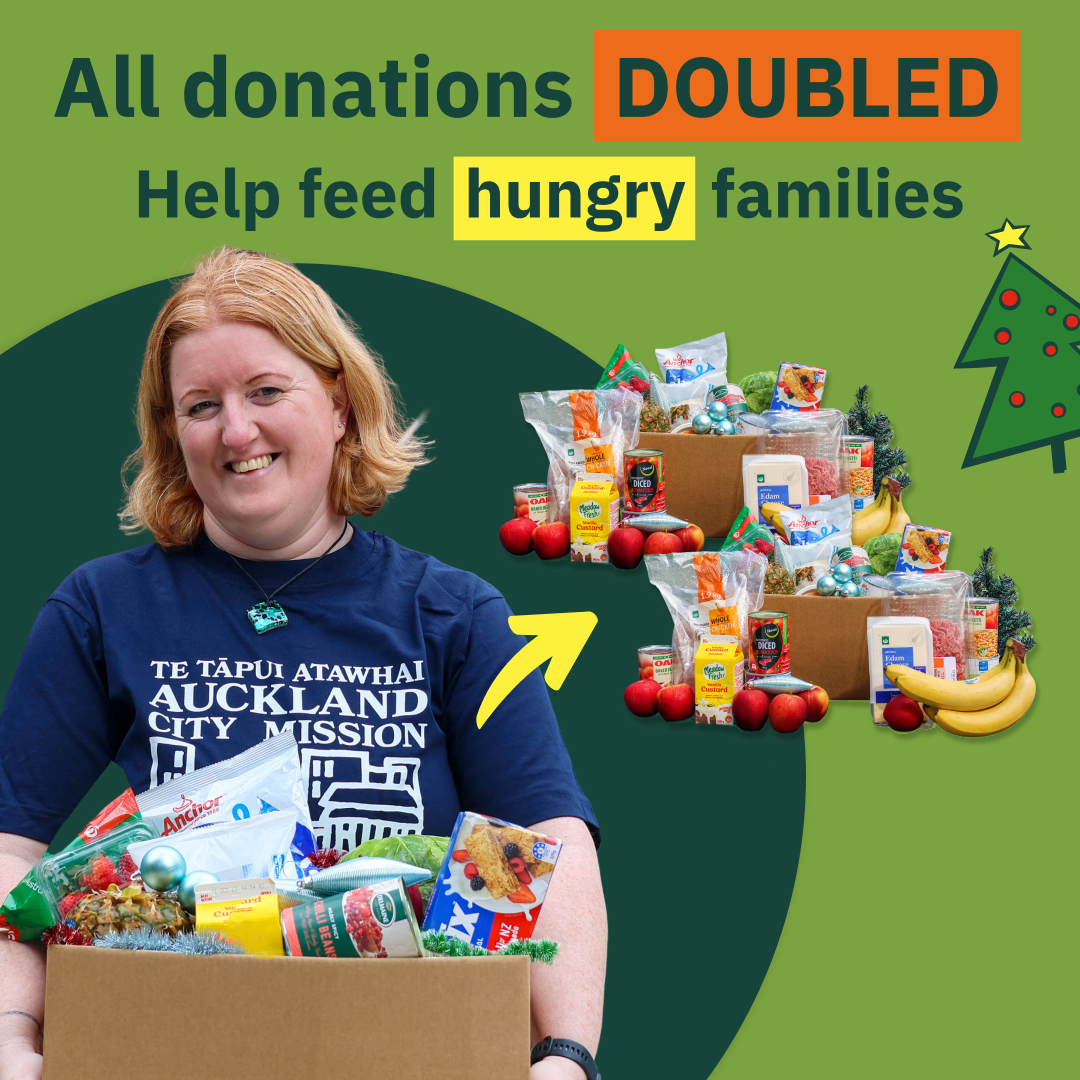 a man wearing a shirt that says auckland city mission