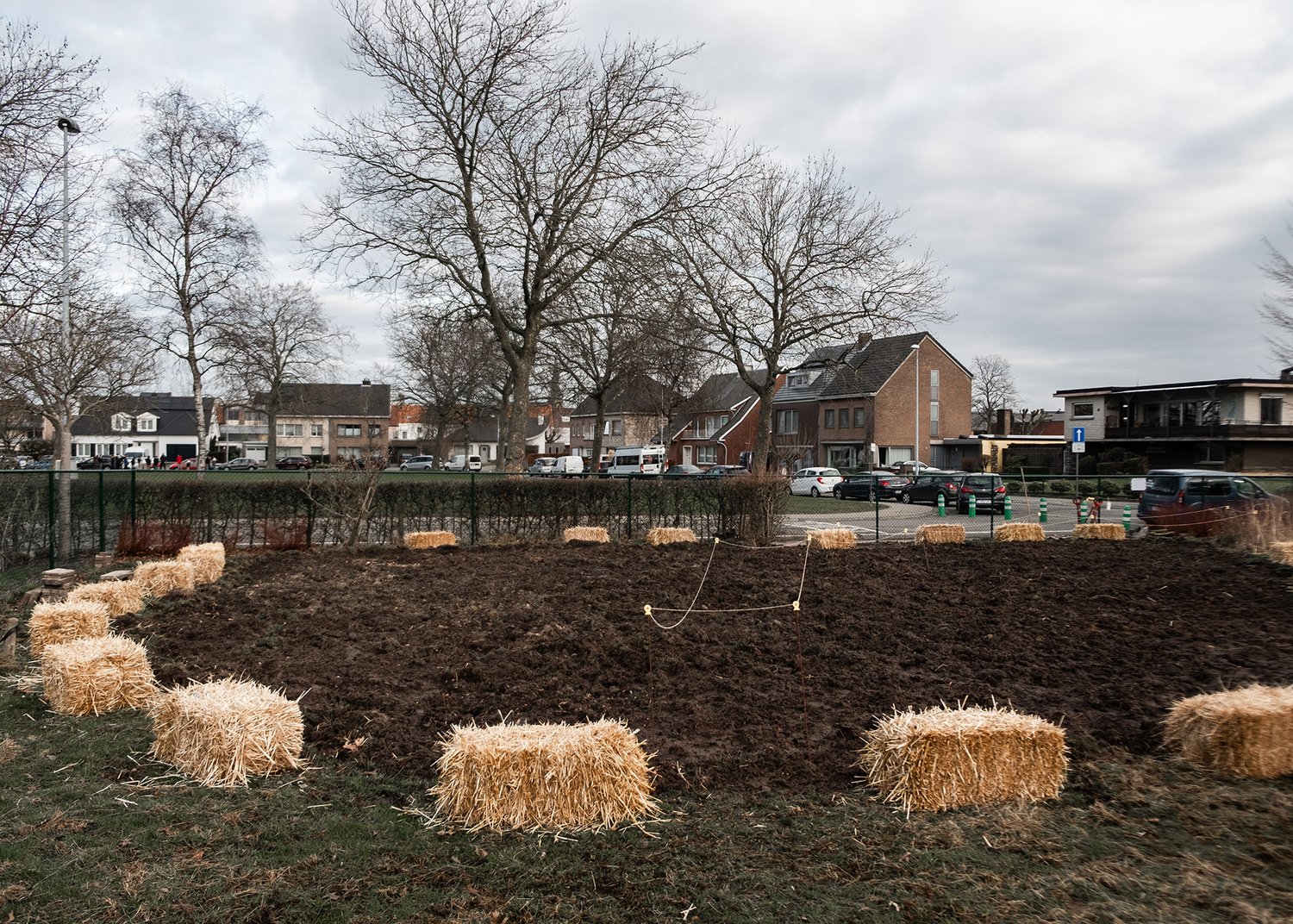 a dirt field