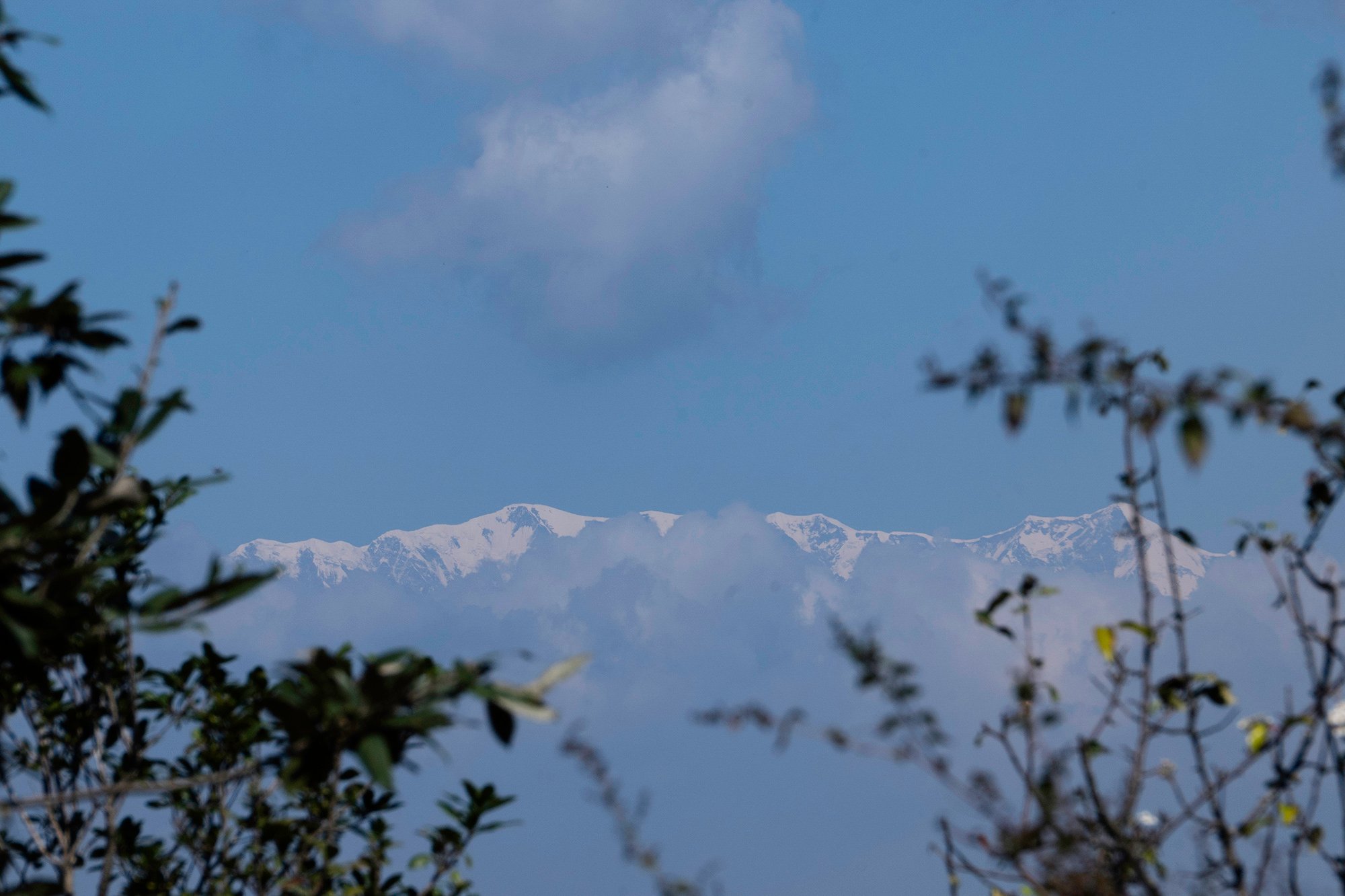 view of snowcapped mountains