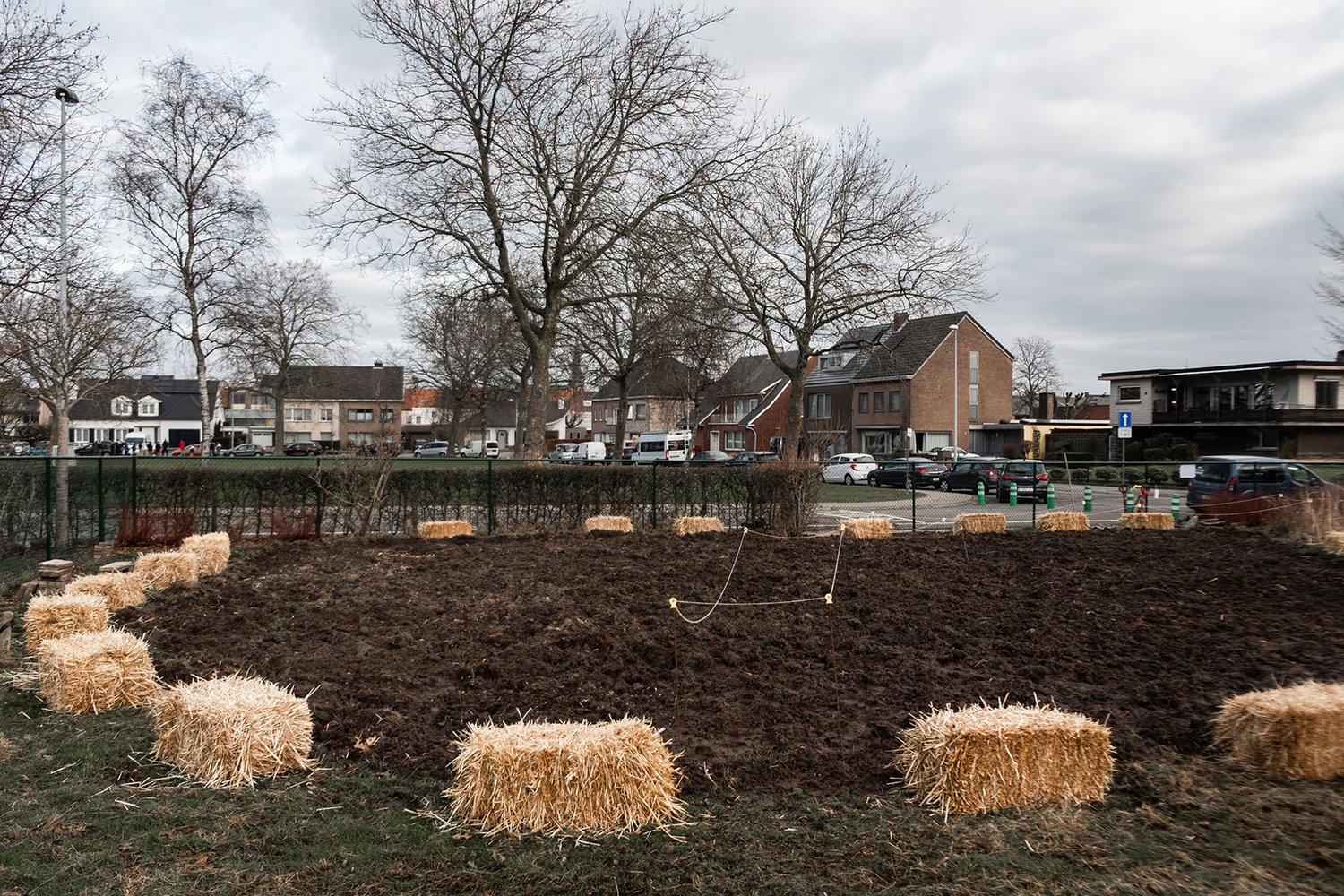 a dirt field