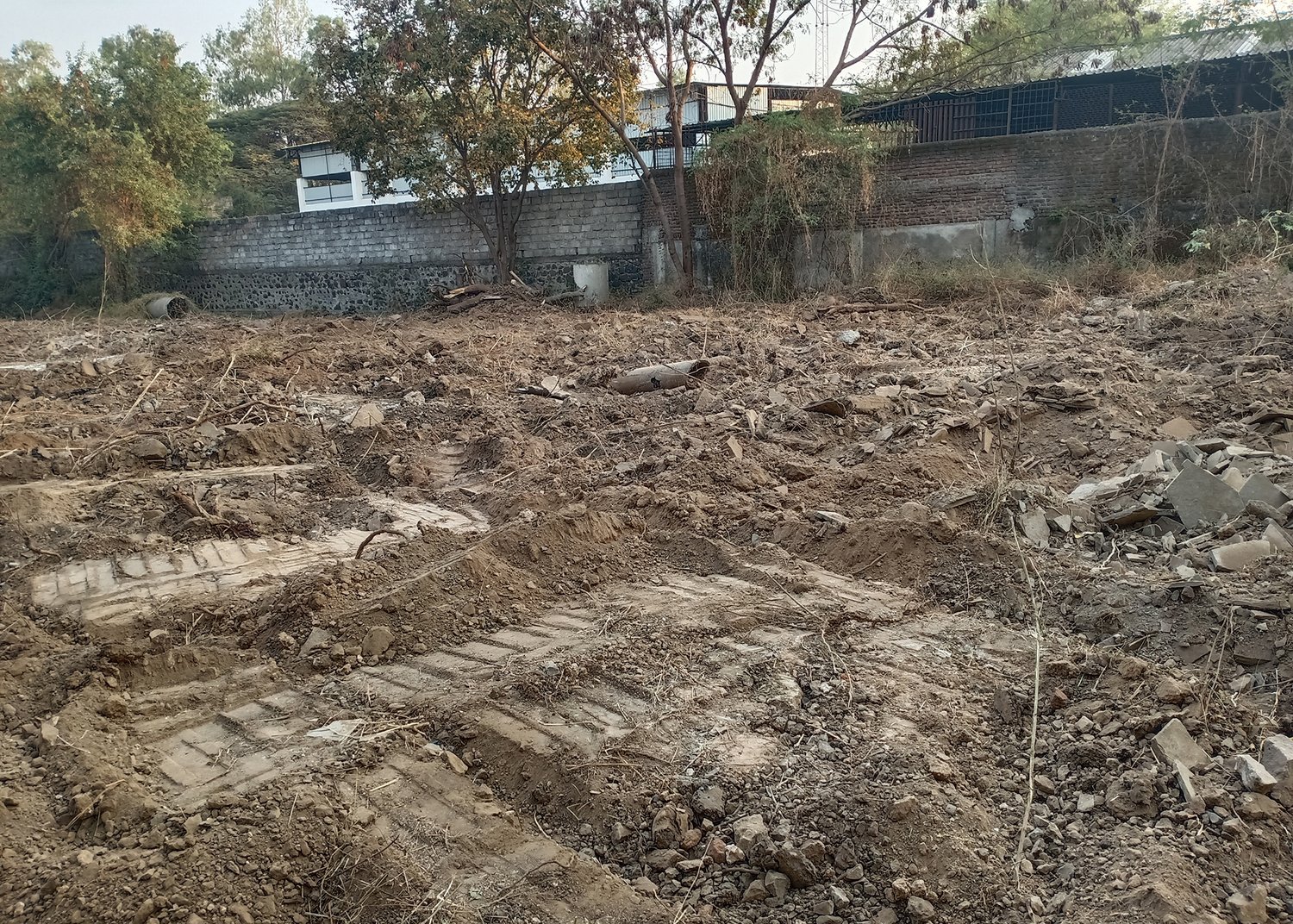 a dirt field