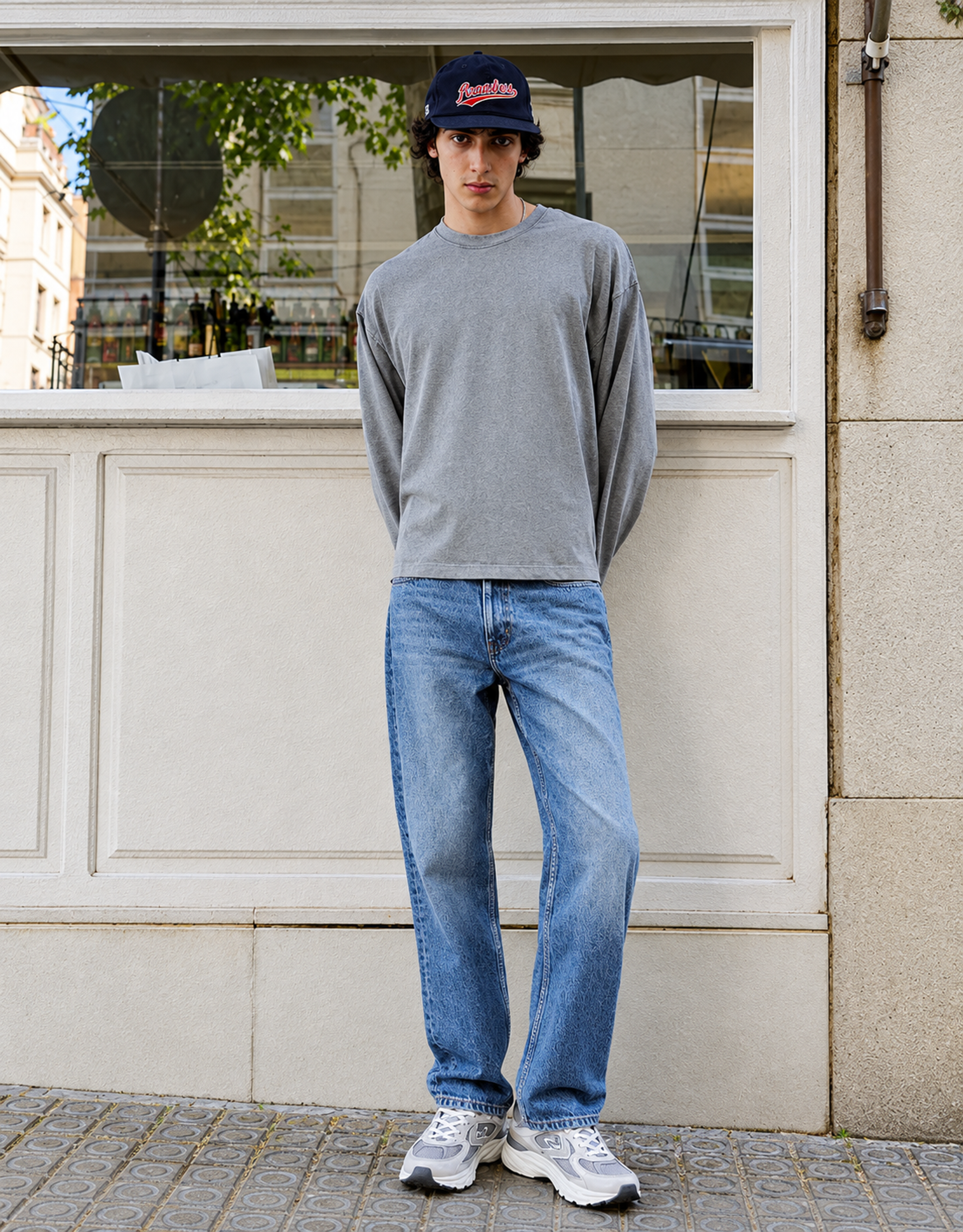 straight-leg jeans