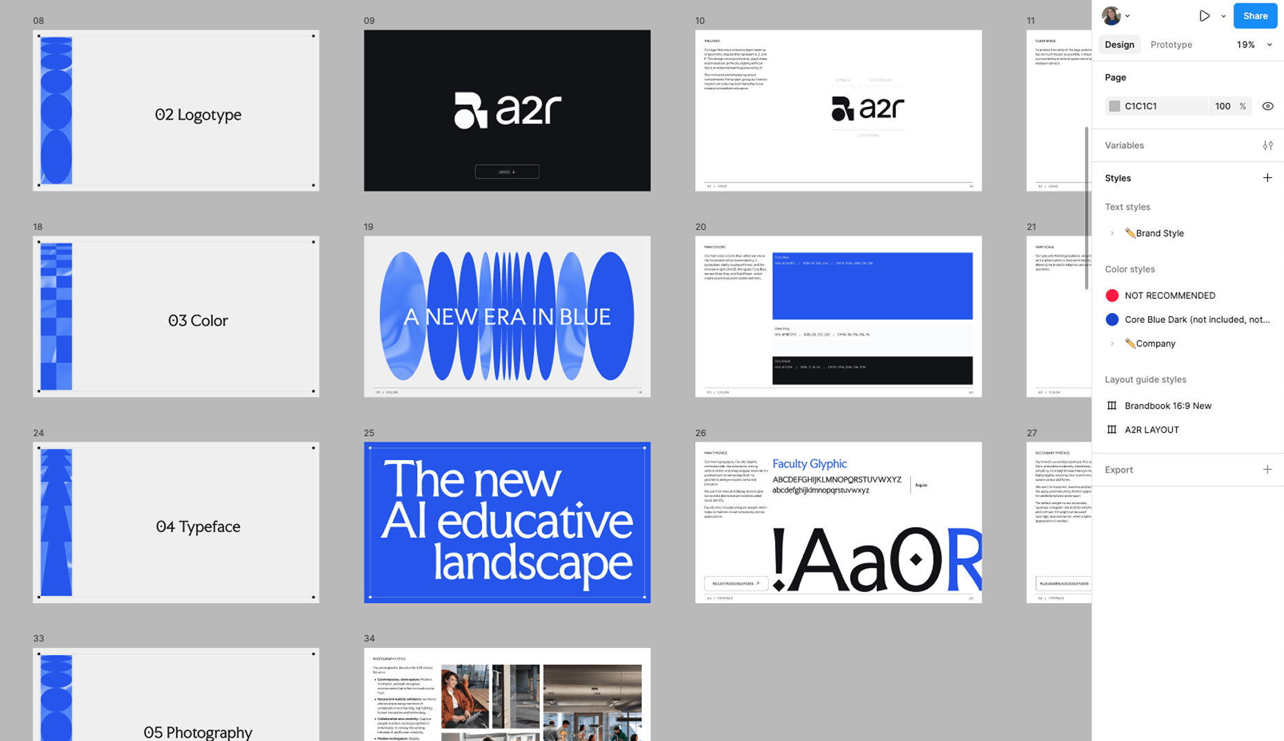 screenshot of A2R's brand book
