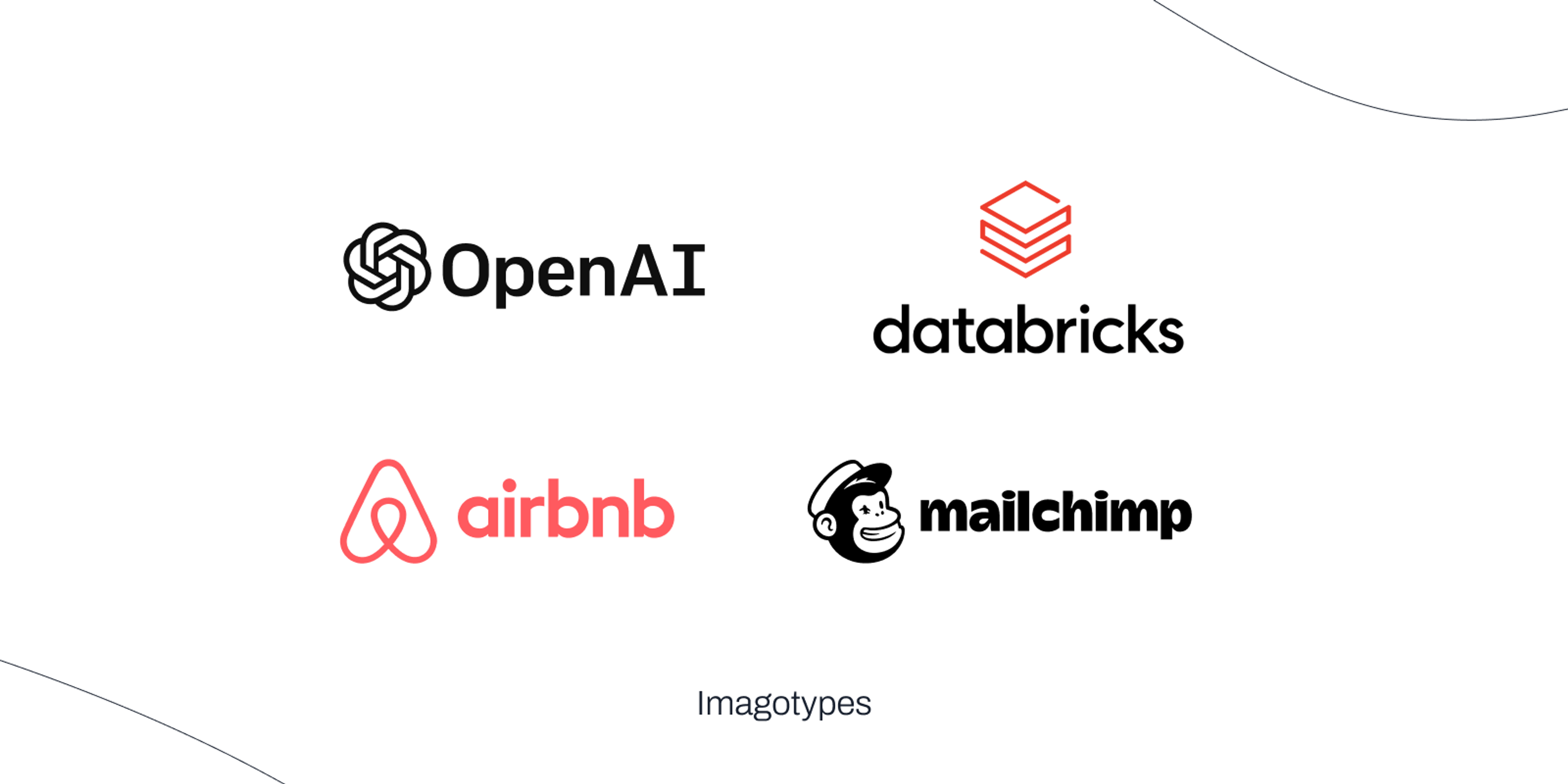 Visual con los imagotypes de OpenAI, Databricks, Airbnb, Mailchimp.