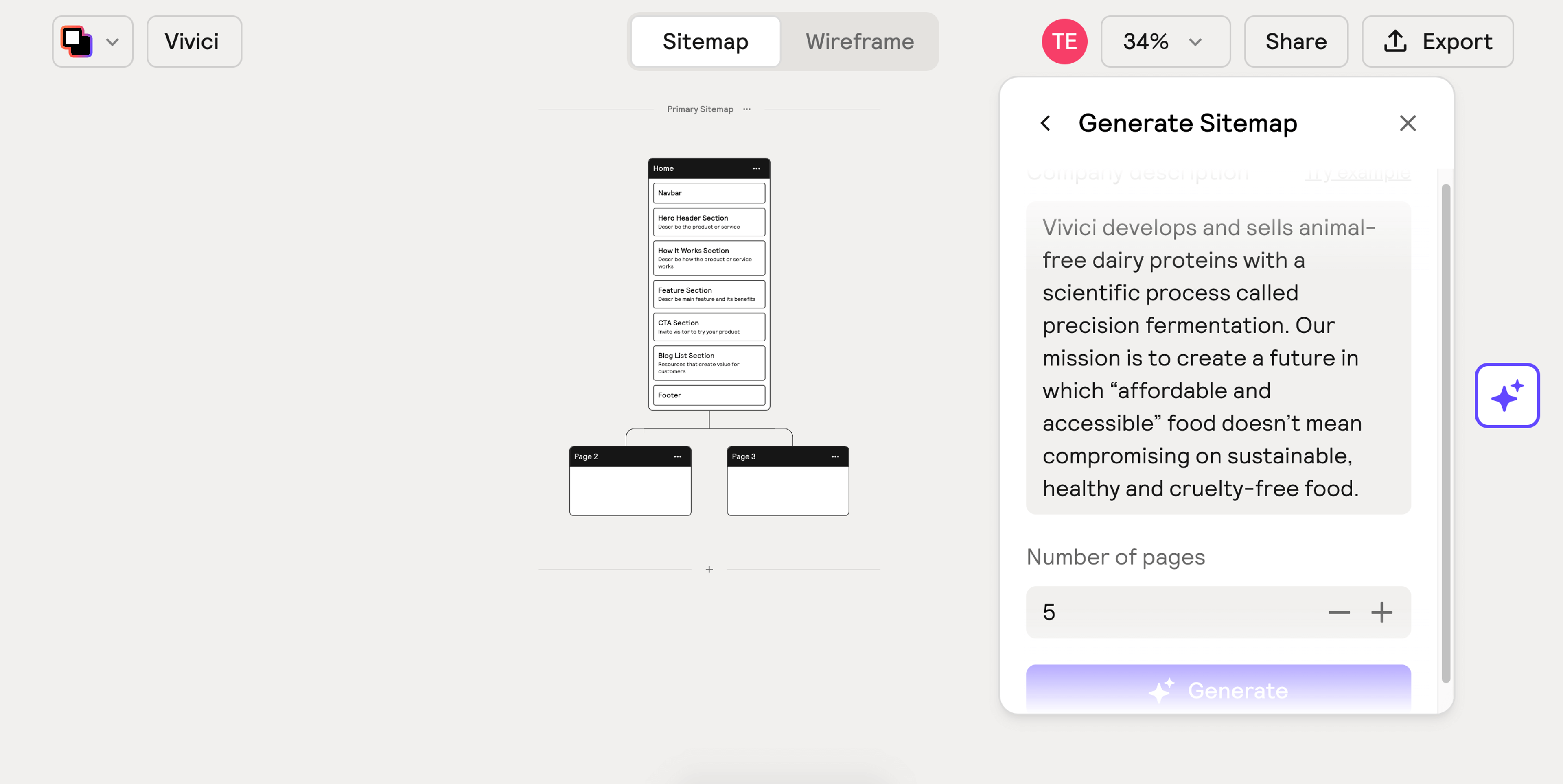 From sitemap to low-fidelity wireframe