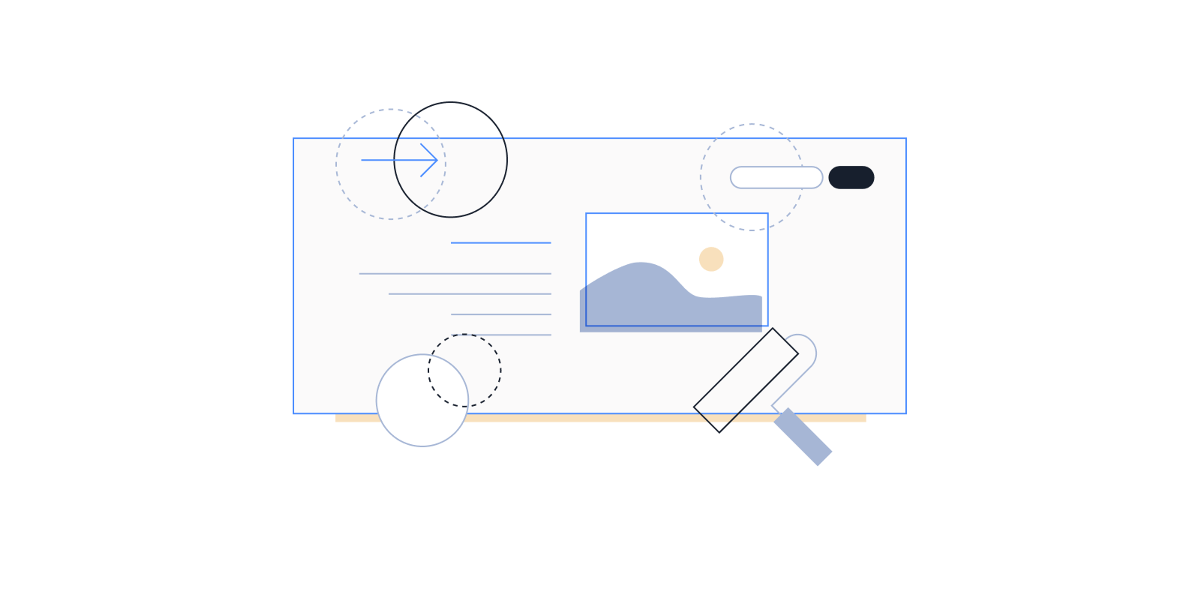 Visual showing a simple illustration sketching the layout of a website.