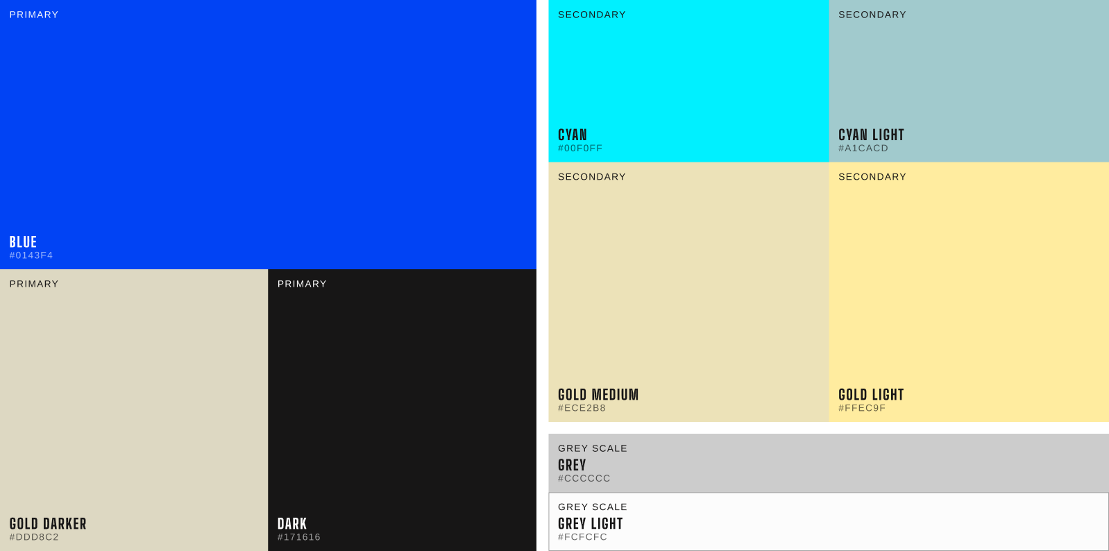 Magneo color palette with signature deep blue