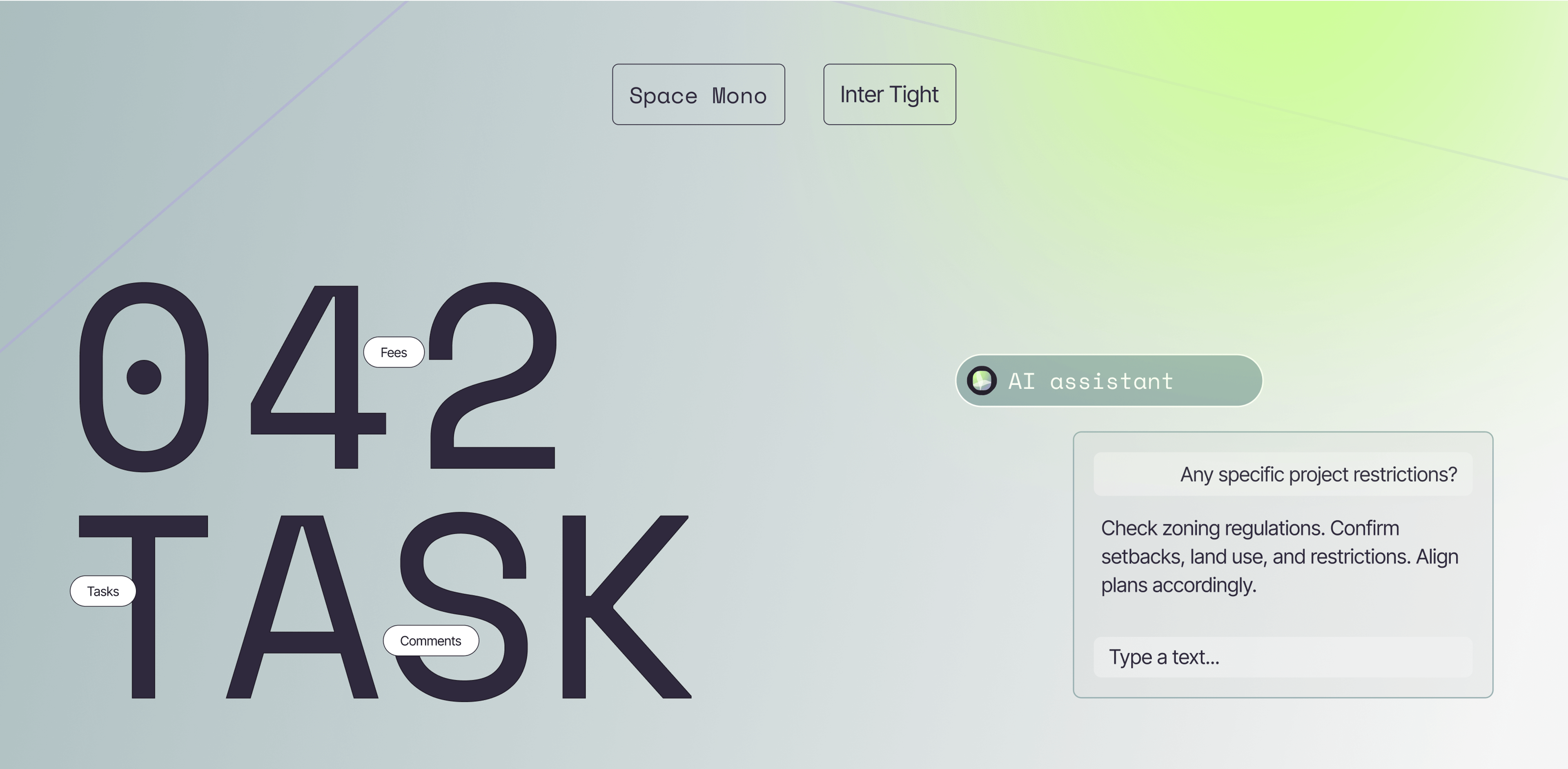 Permio typefaces: inter tight and space mono