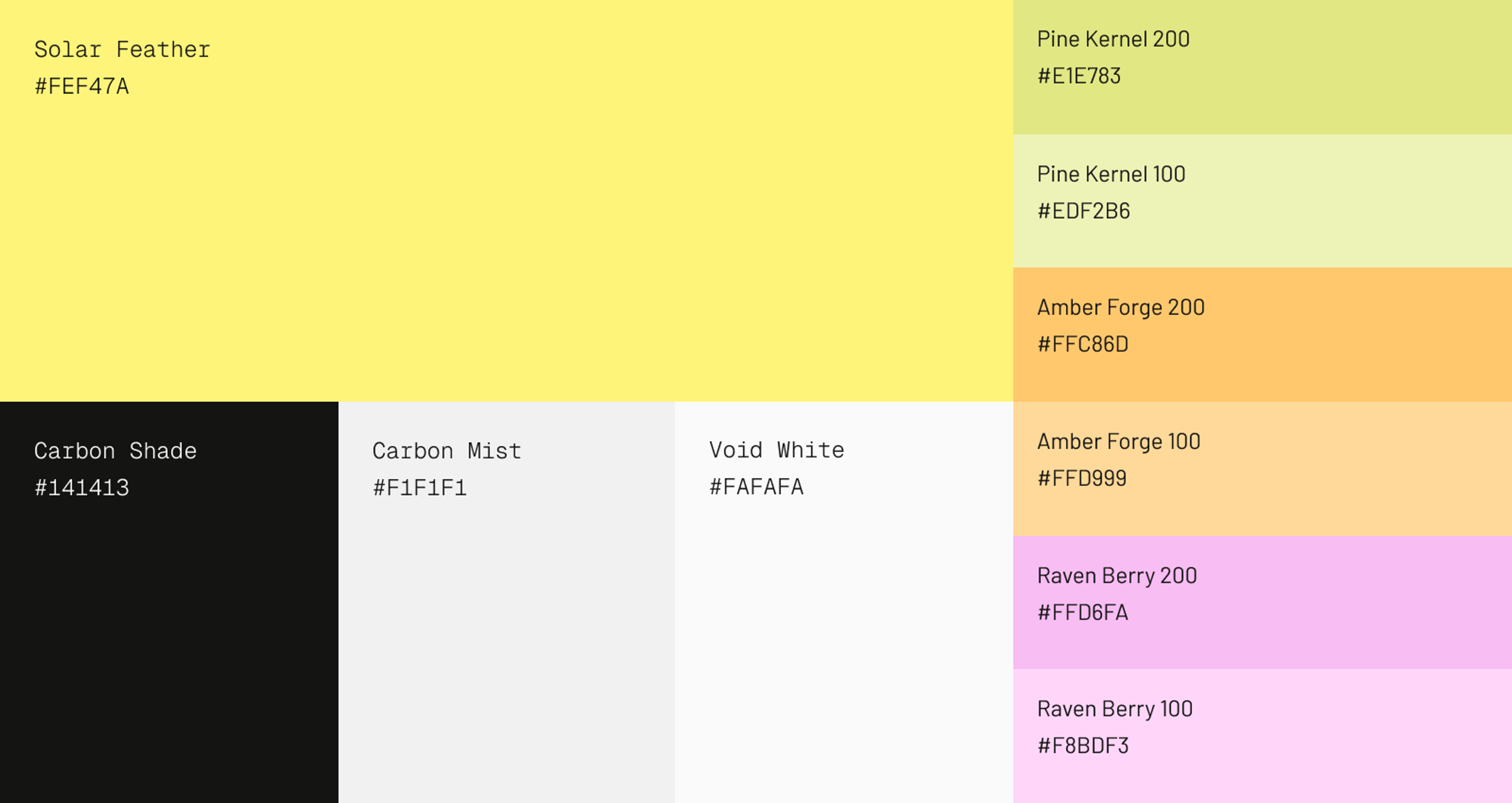 Featherless brand colors: primary color: solar feather