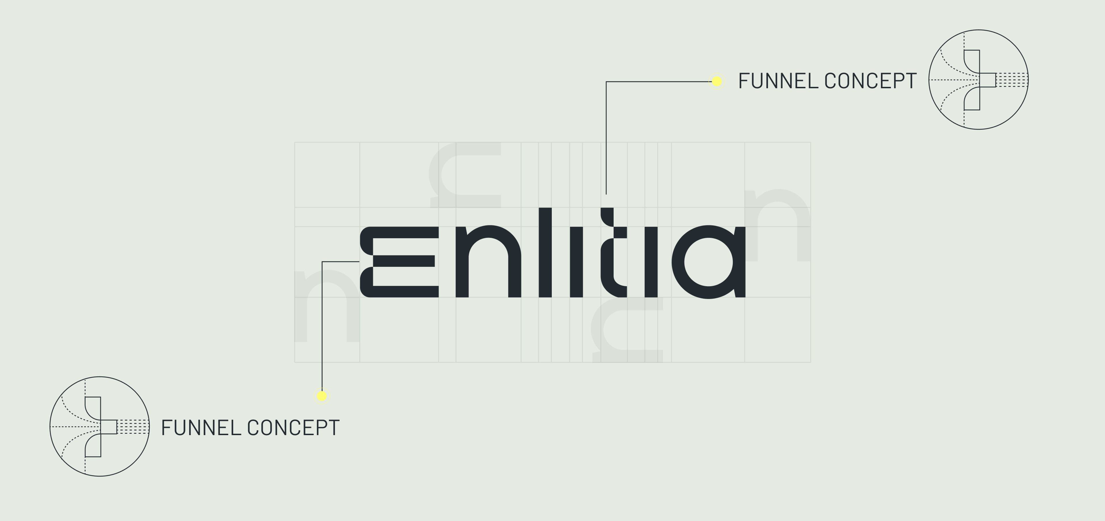 Logo explanation: The funnel concept is present in the wordmark