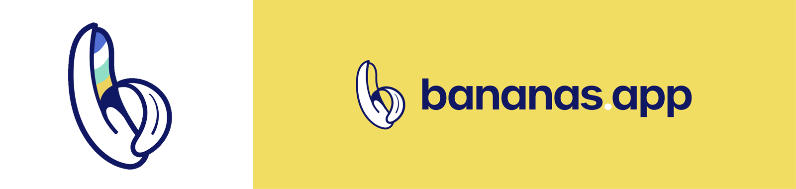 Logo of bananas.app on a yellow background.