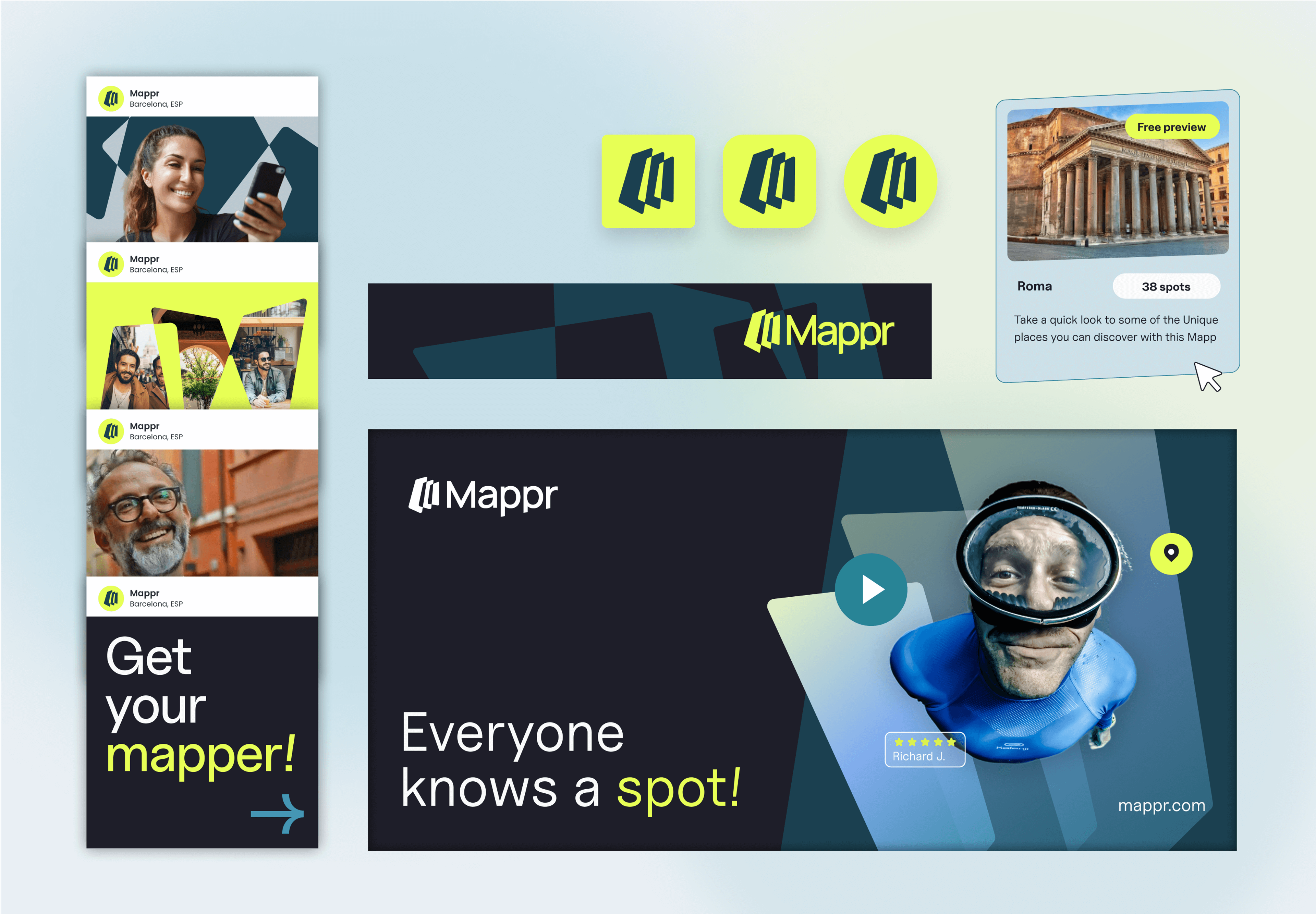 Brand communication: Marketing materials for Mappr