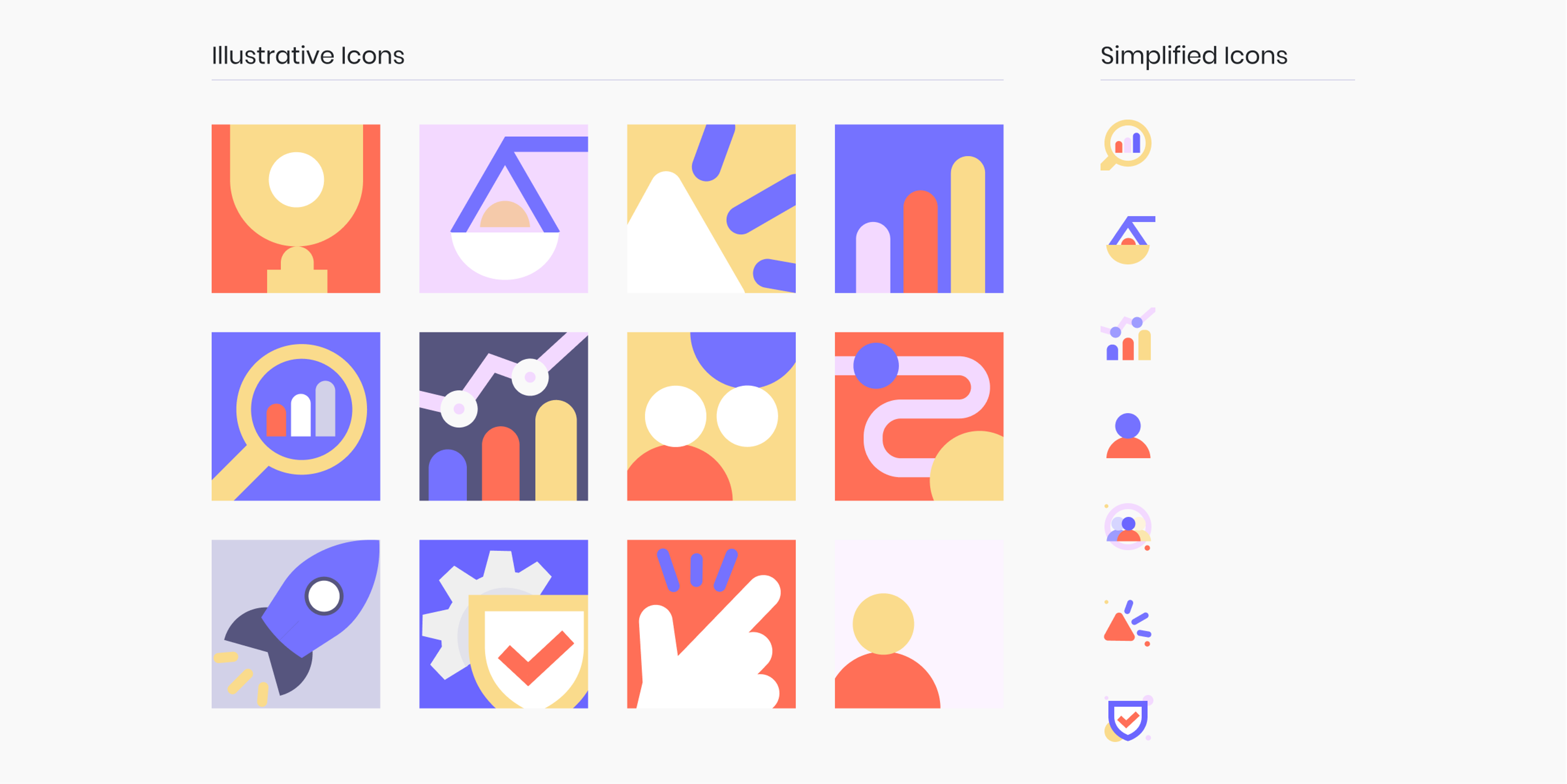 Visual with illustrative and simplified icons for the HR tech startup.