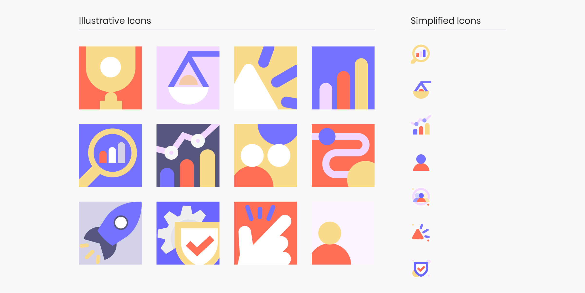 Visual with illustrative and simplified icons for the HR tech startup.