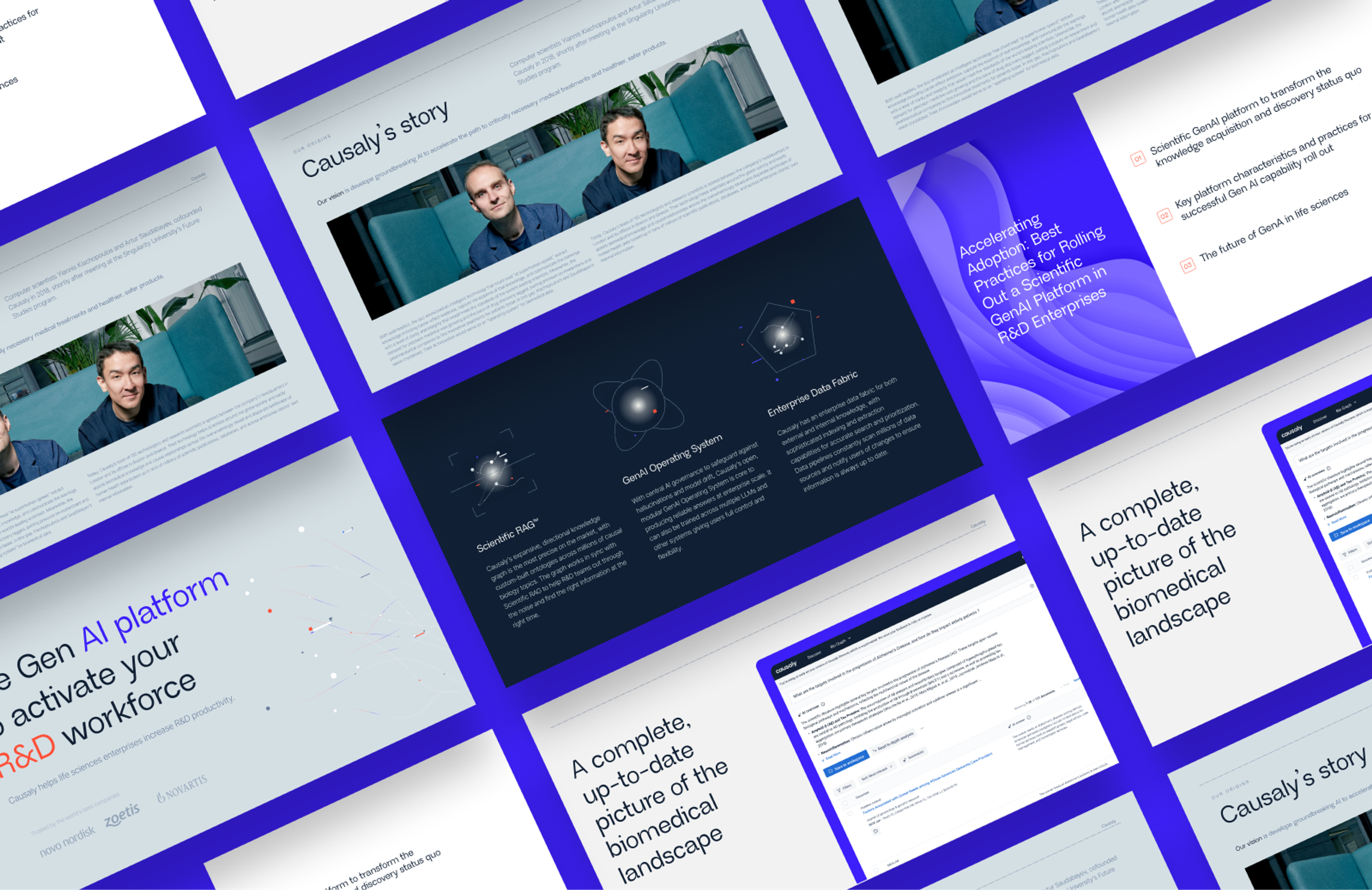 Health tech brand communication Causaly: presentation deck