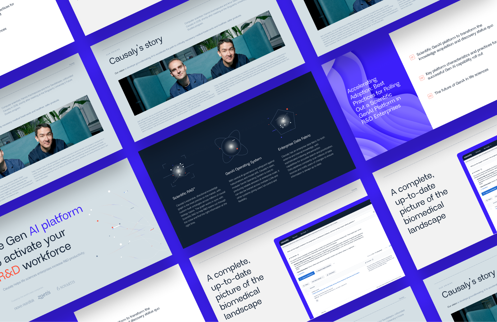 Health tech brand communication Causaly: presentation deck